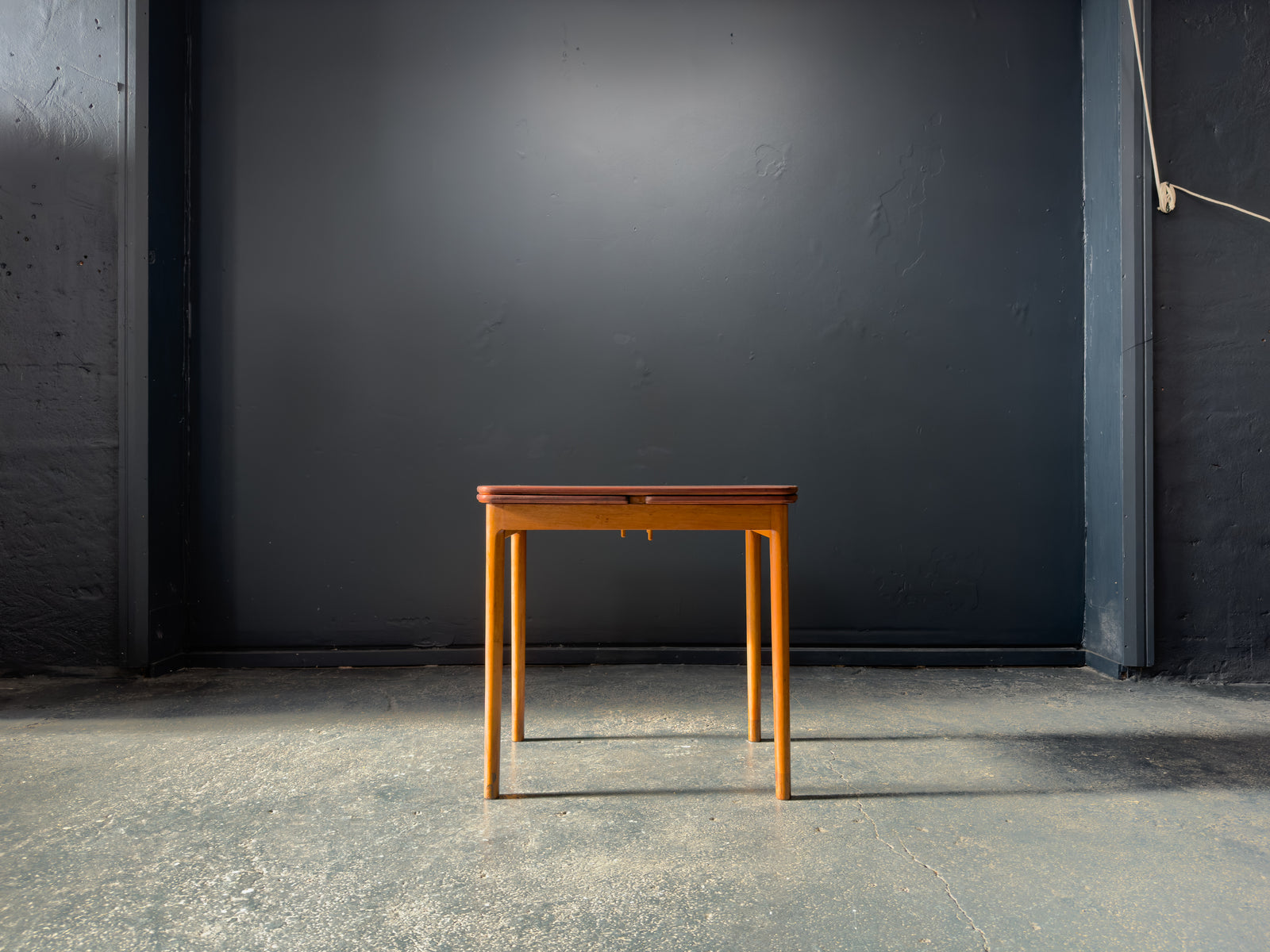 Small Teak and Oak Extending Console Table