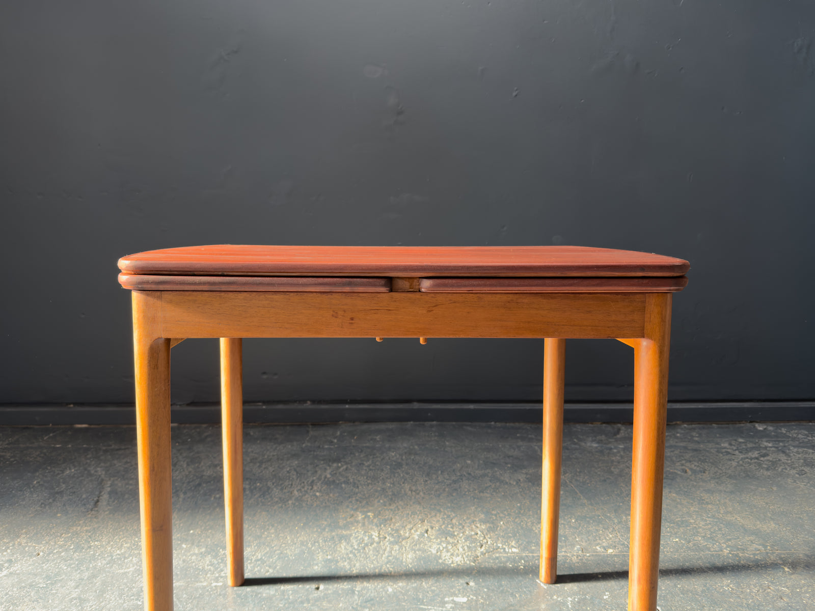 Small Teak and Oak Extending Console Table
