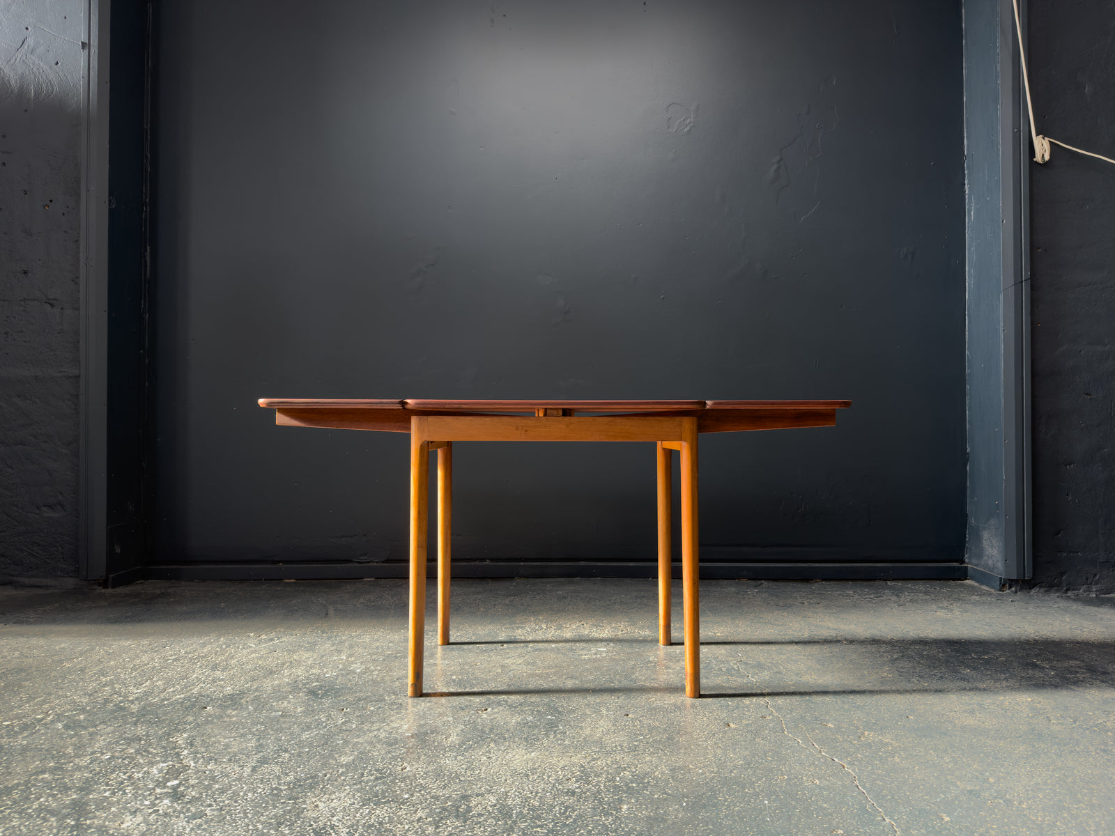 Small Teak and Oak Extending Console Table
