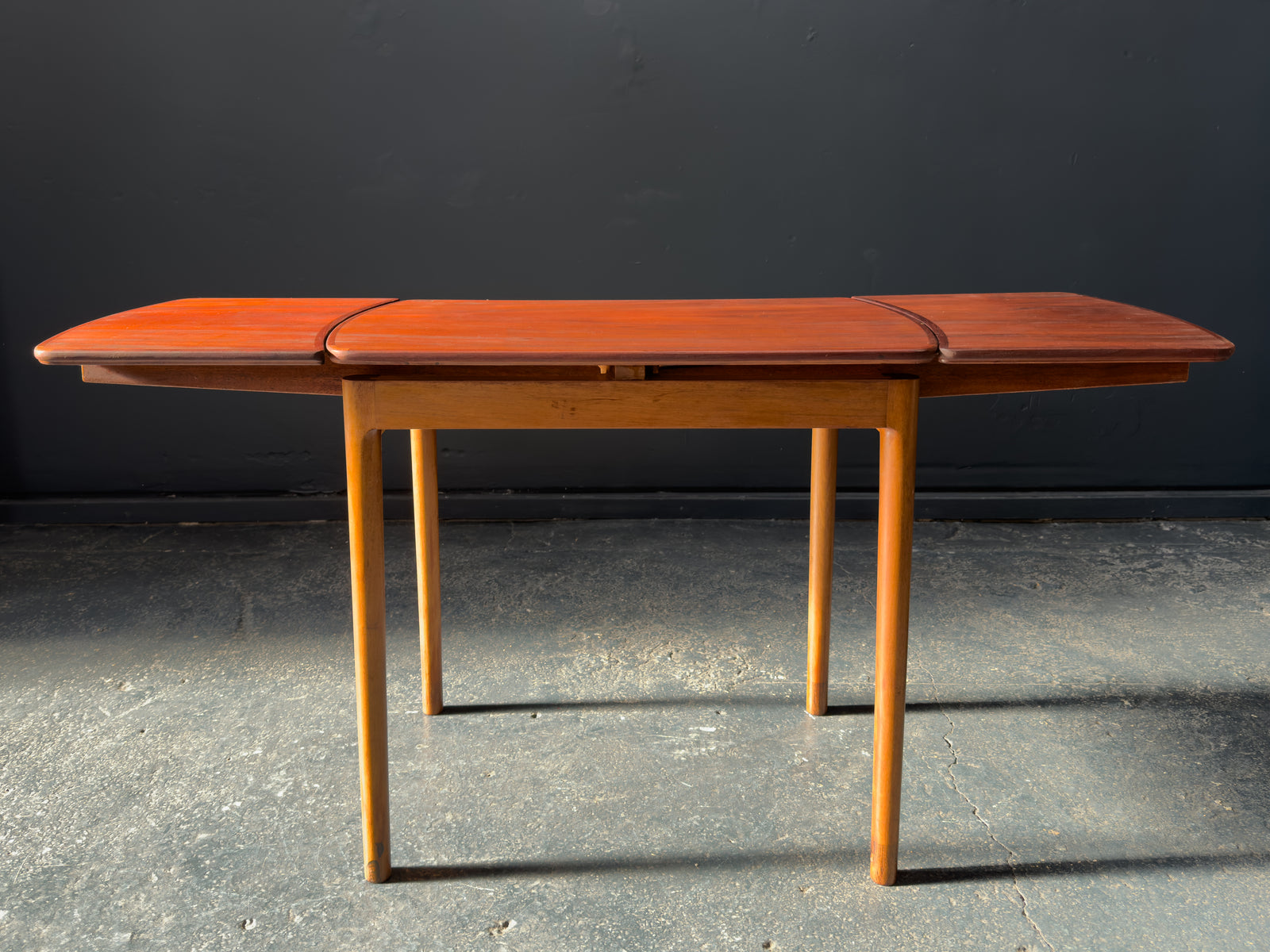 Small Teak and Oak Extending Console Table