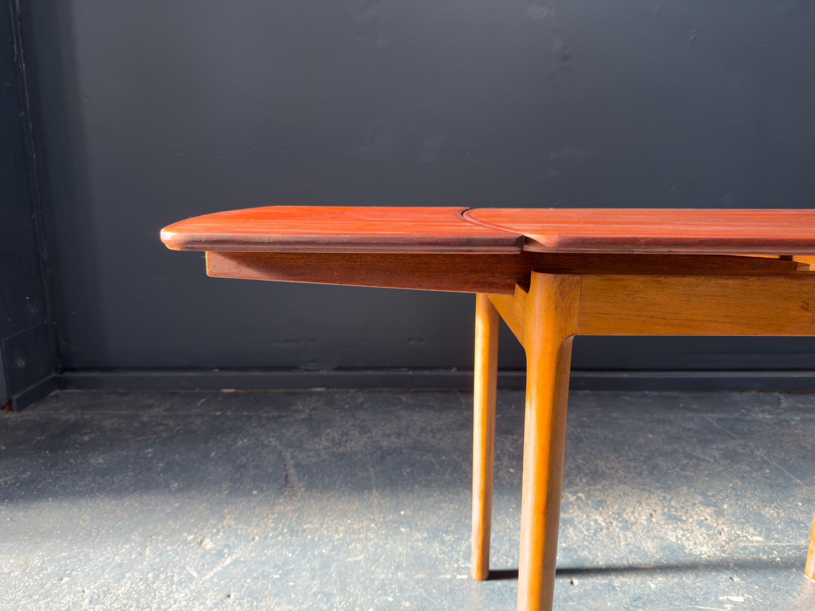 Small Teak and Oak Extending Console Table
