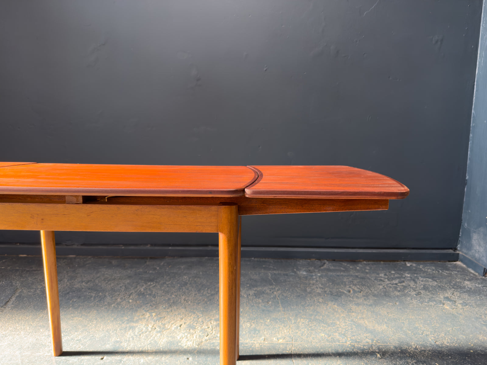 Small Teak and Oak Extending Console Table