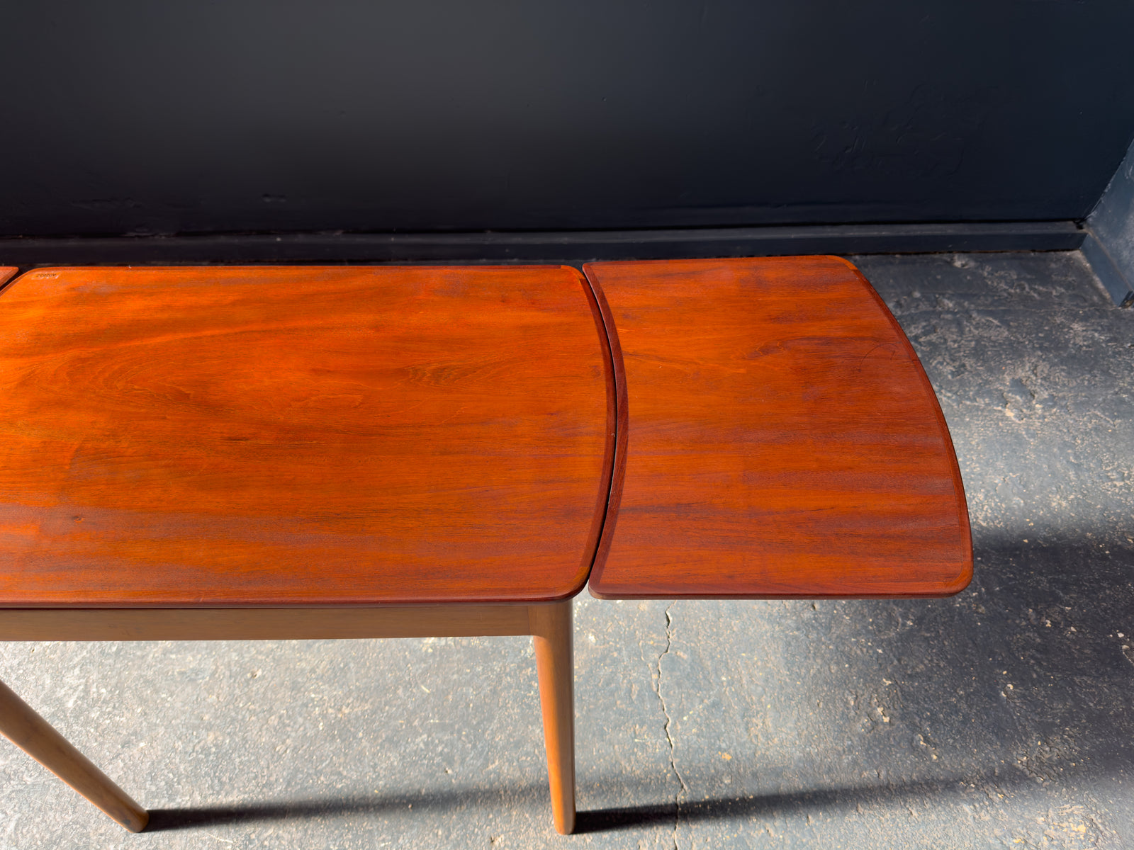 Small Teak and Oak Extending Console Table