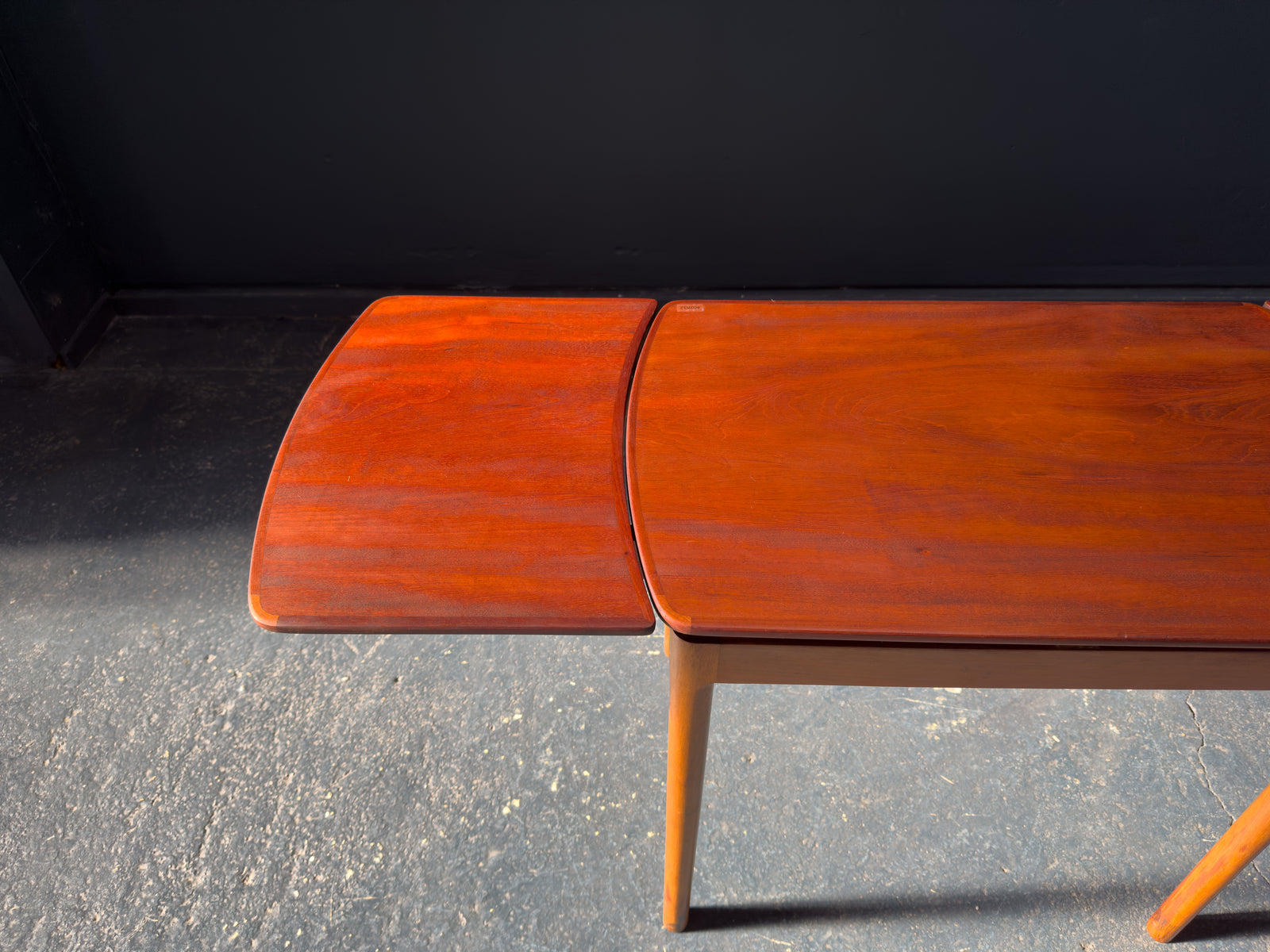 Small Teak and Oak Extending Console Table