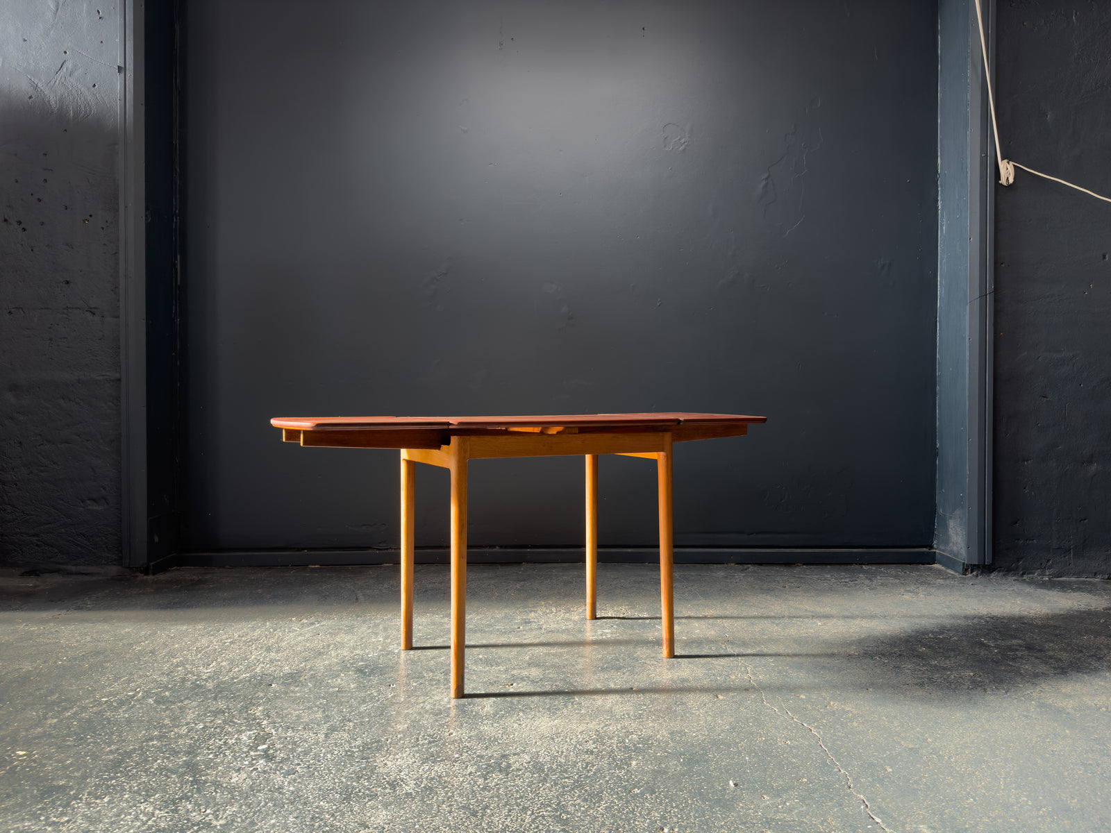 Small Teak and Oak Extending Console Table