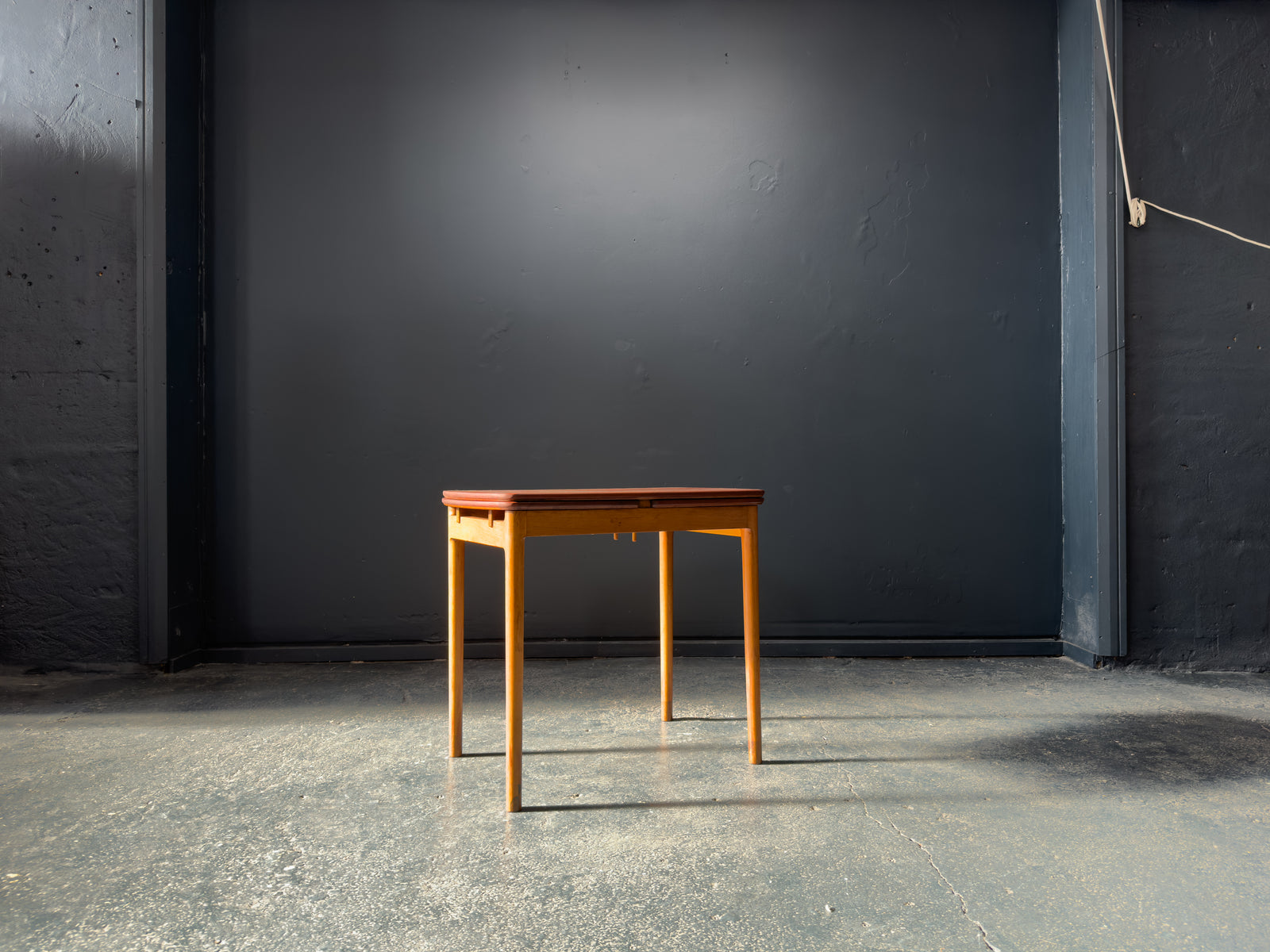 Small Teak and Oak Extending Console Table