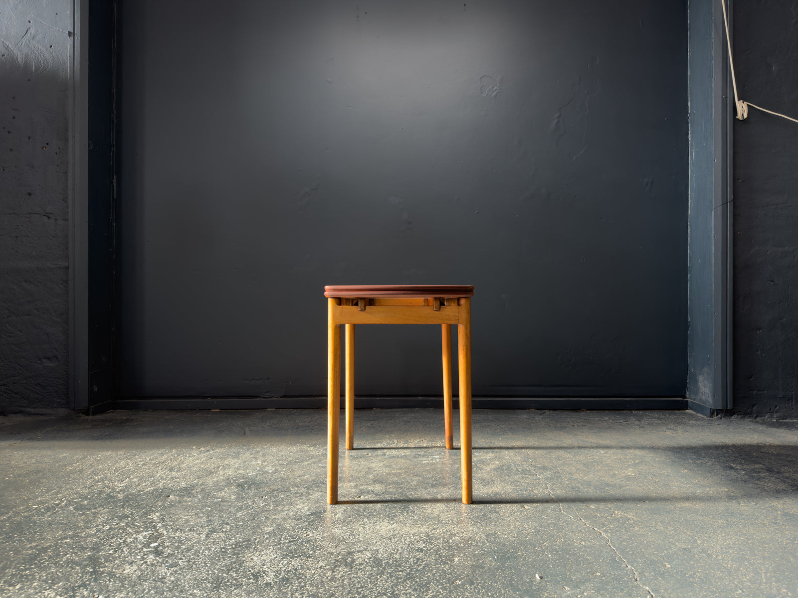 Small Teak and Oak Extending Console Table