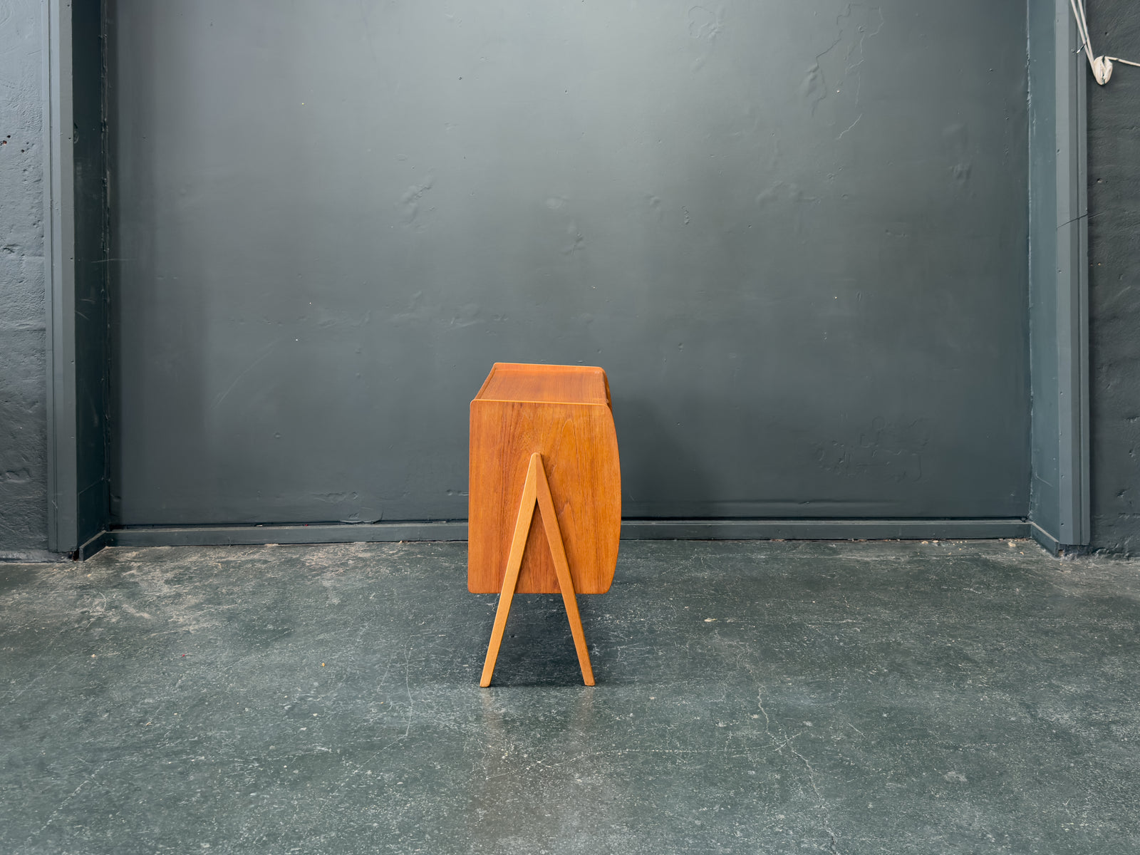 Small Teak Sideboard with Sliding Doors