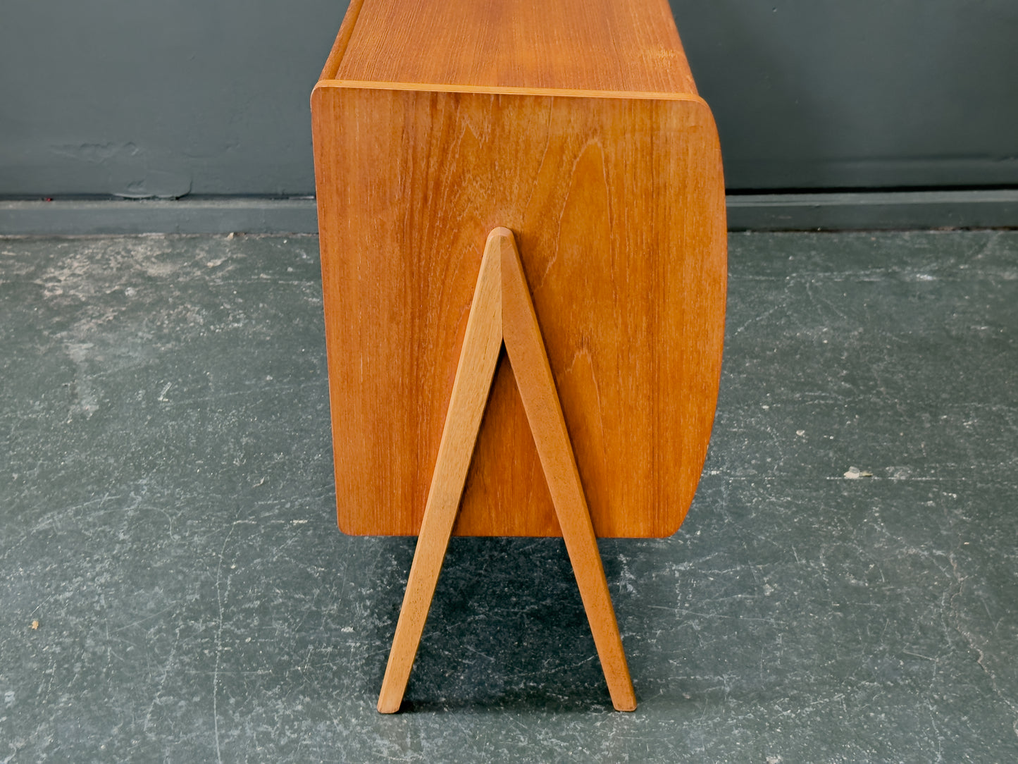 Small Teak Sideboard with Sliding Doors