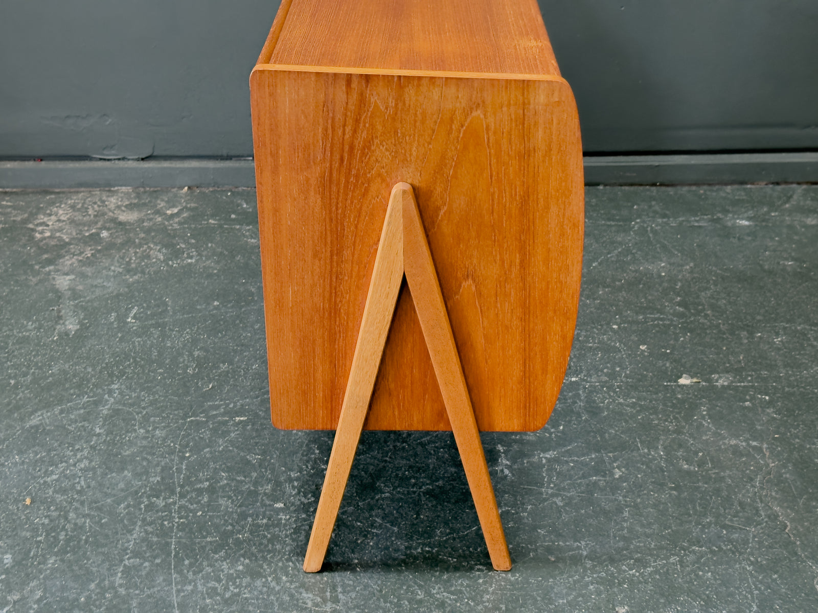 Small Teak Sideboard with Sliding Doors