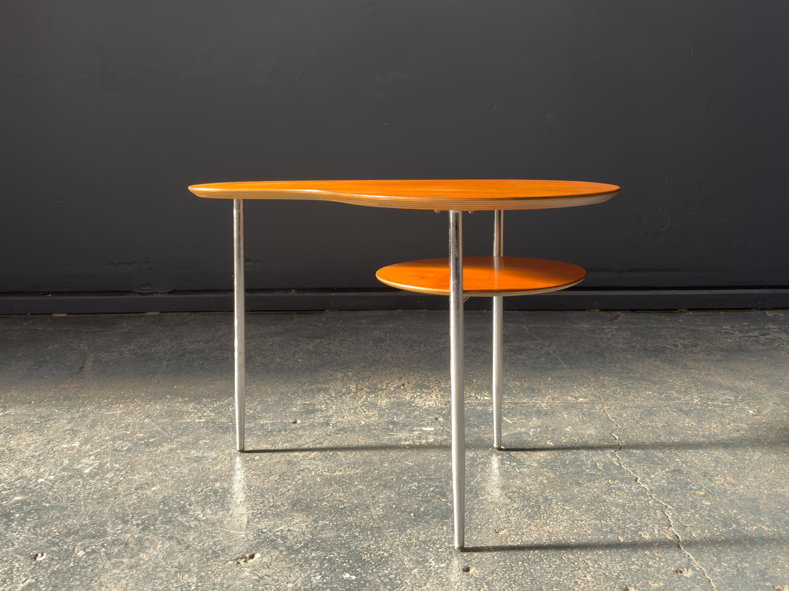 Kidney Shaped Teak Side Table