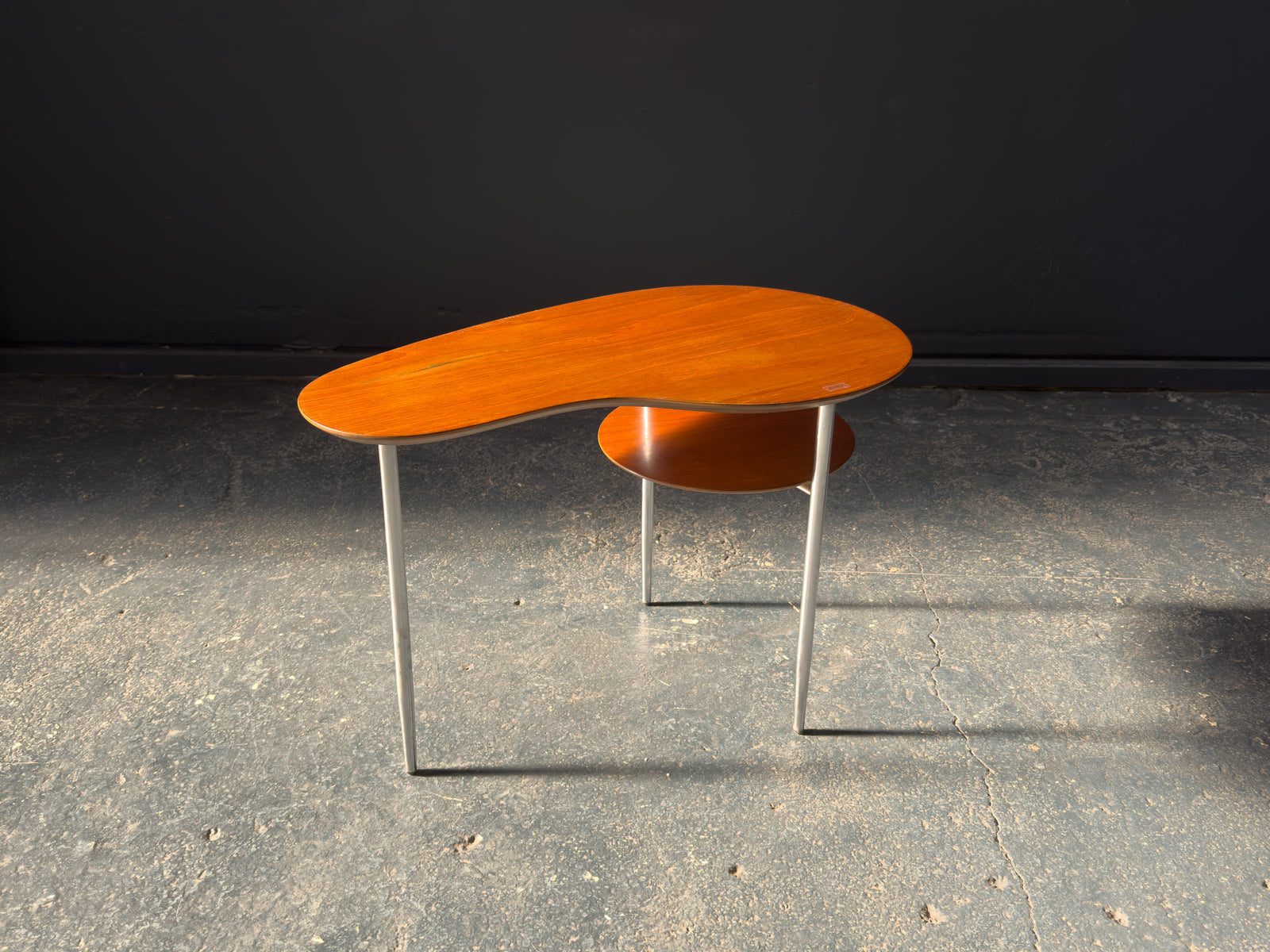 Kidney Shaped Teak Side Table