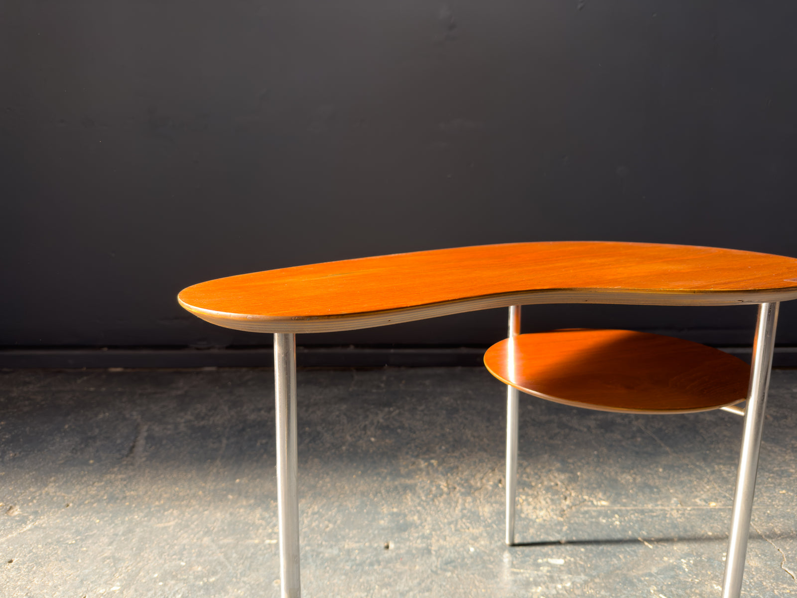 Kidney Shaped Teak Side Table