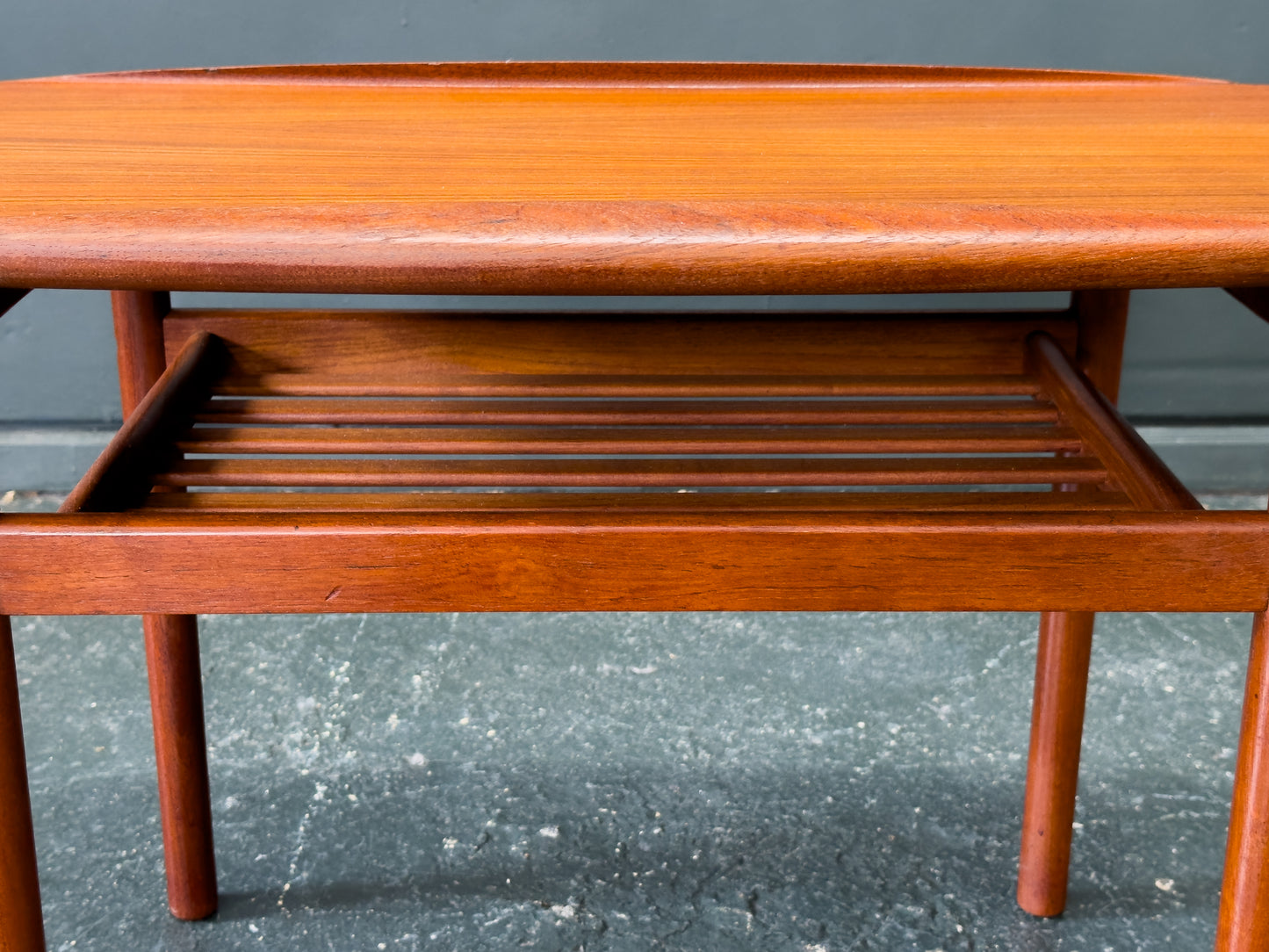Teak Coffee Table with Magazine Shelf