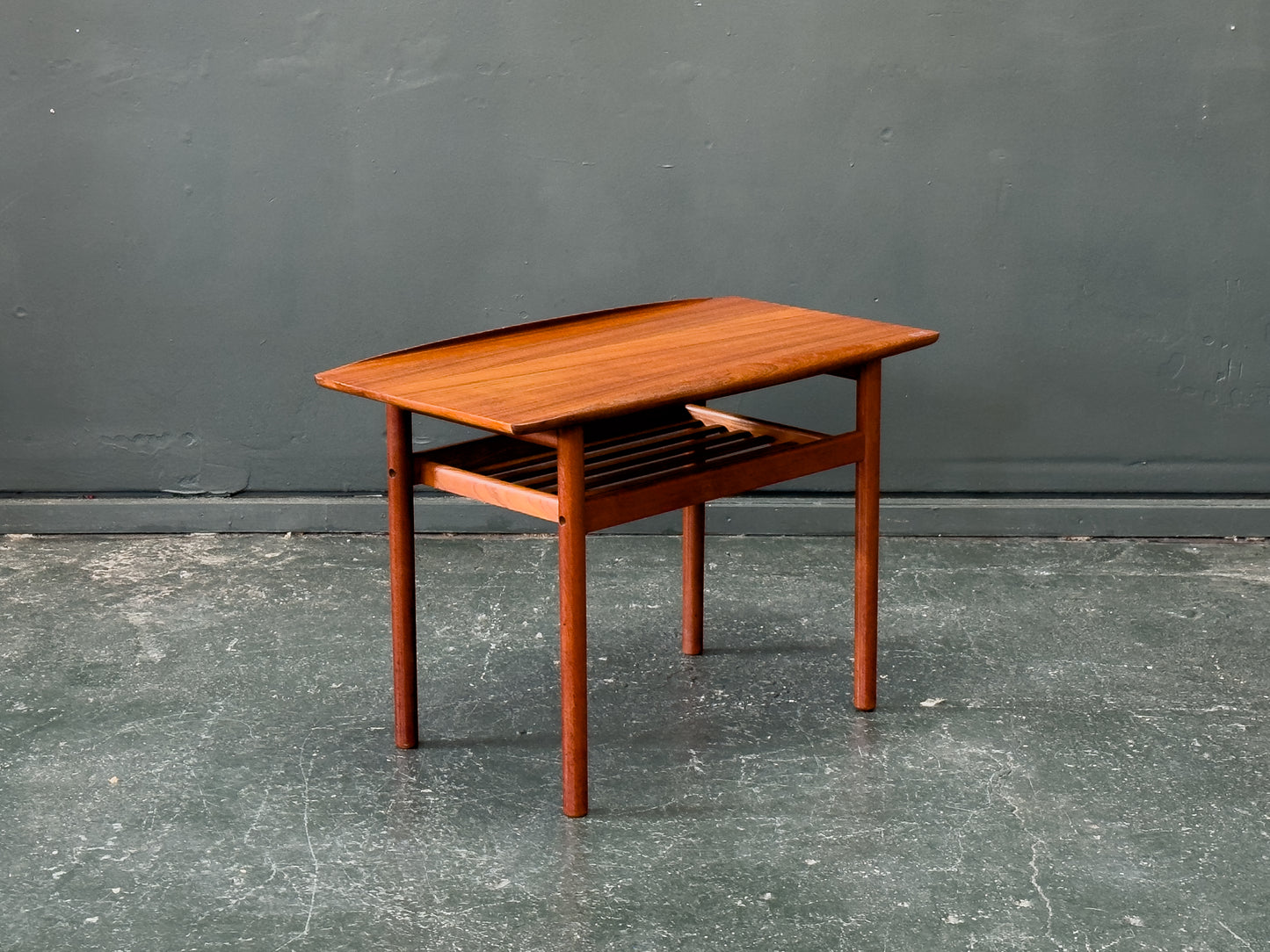 Teak Coffee Table with Magazine Shelf