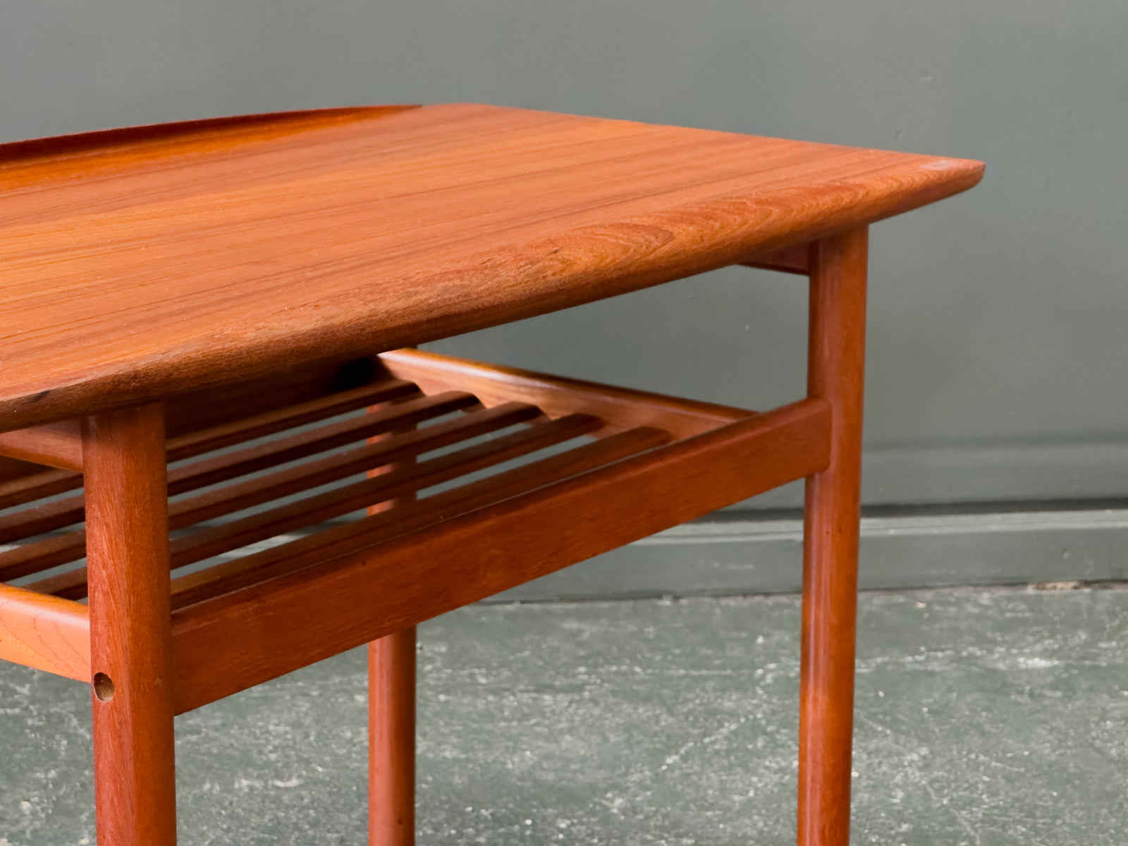 Teak Coffee Table with Magazine Shelf