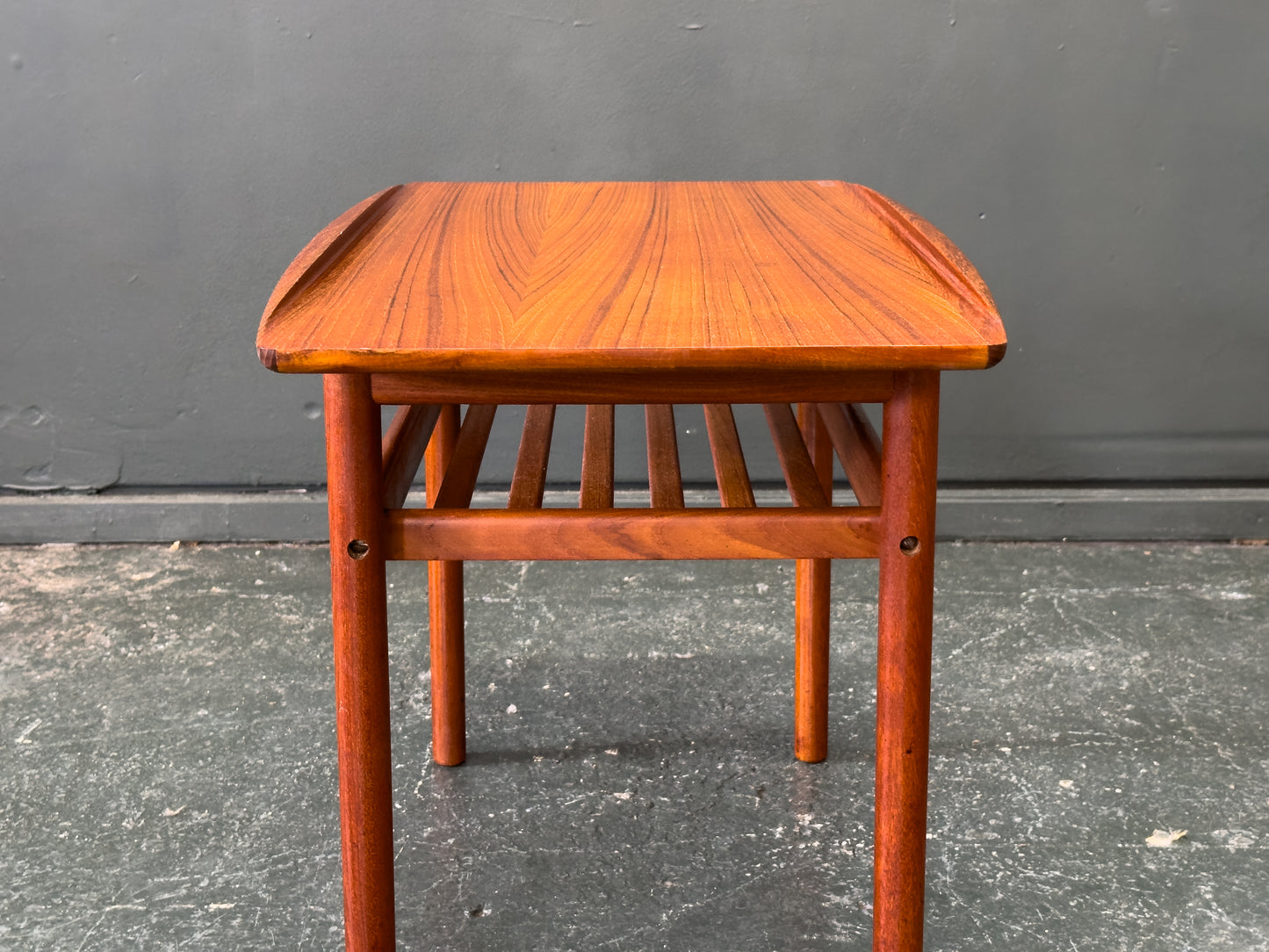 Teak Coffee Table with Magazine Shelf