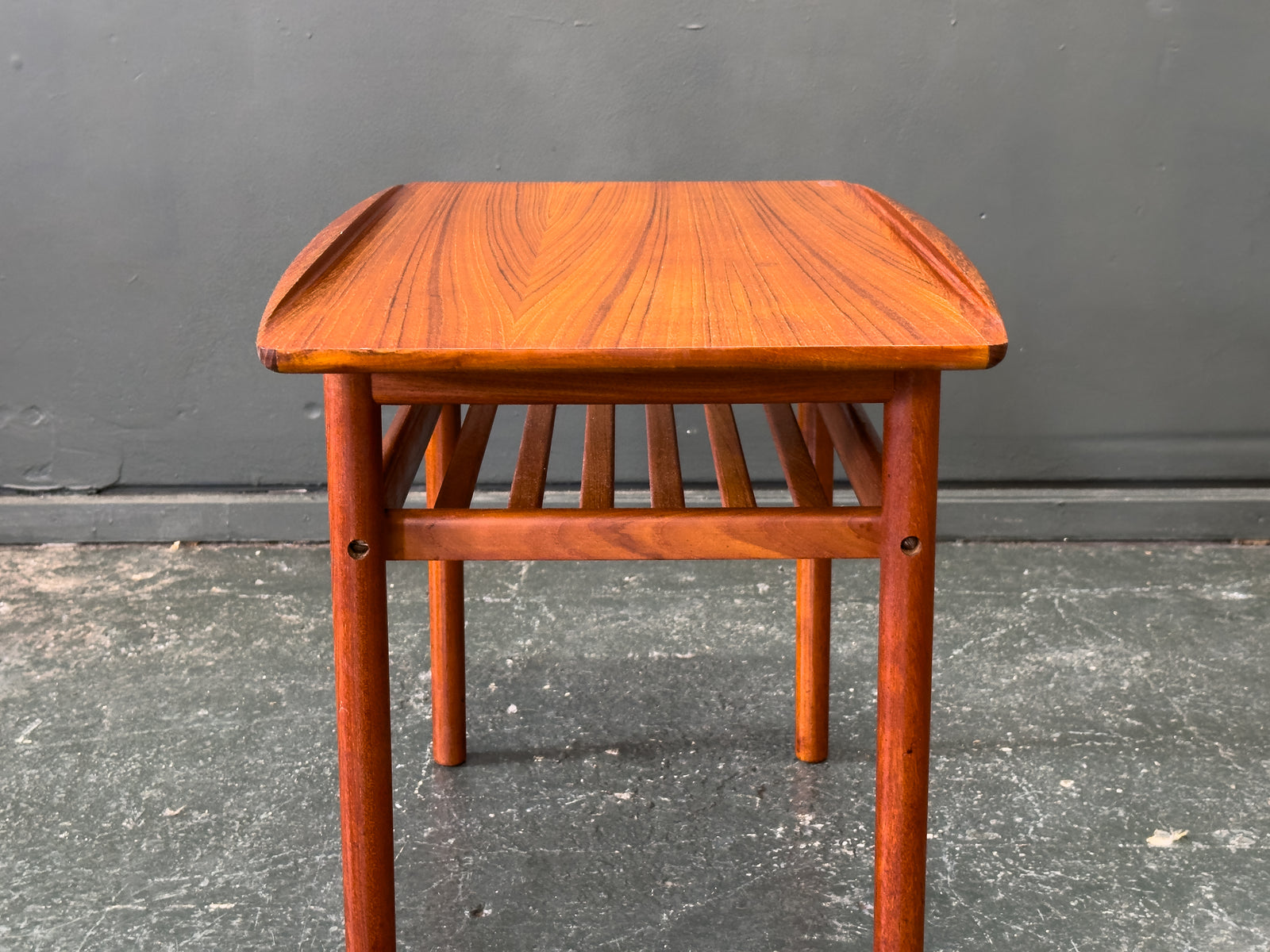 Teak Coffee Table with Magazine Shelf