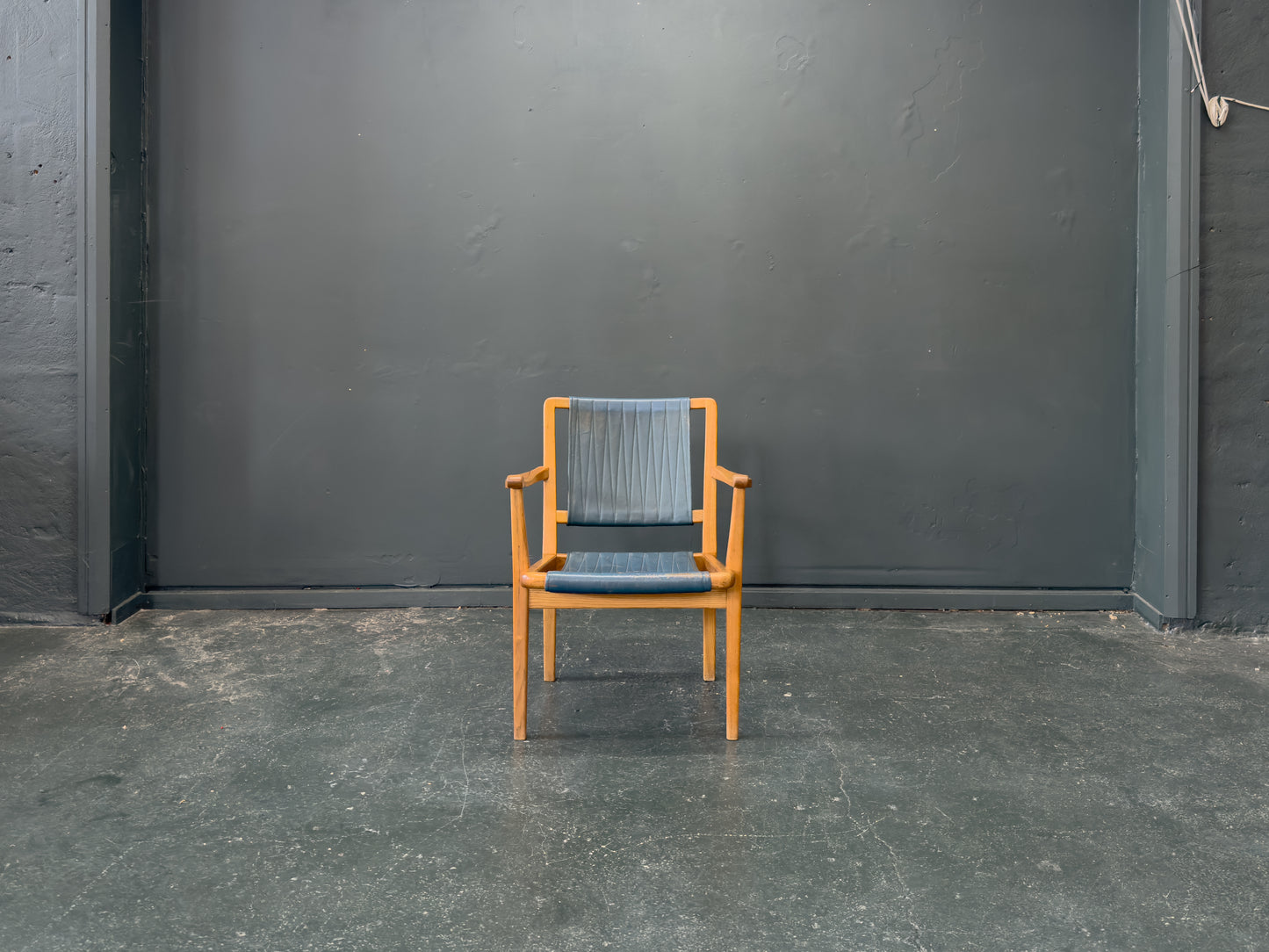 Axel Larsson Oak and Teal Armchair