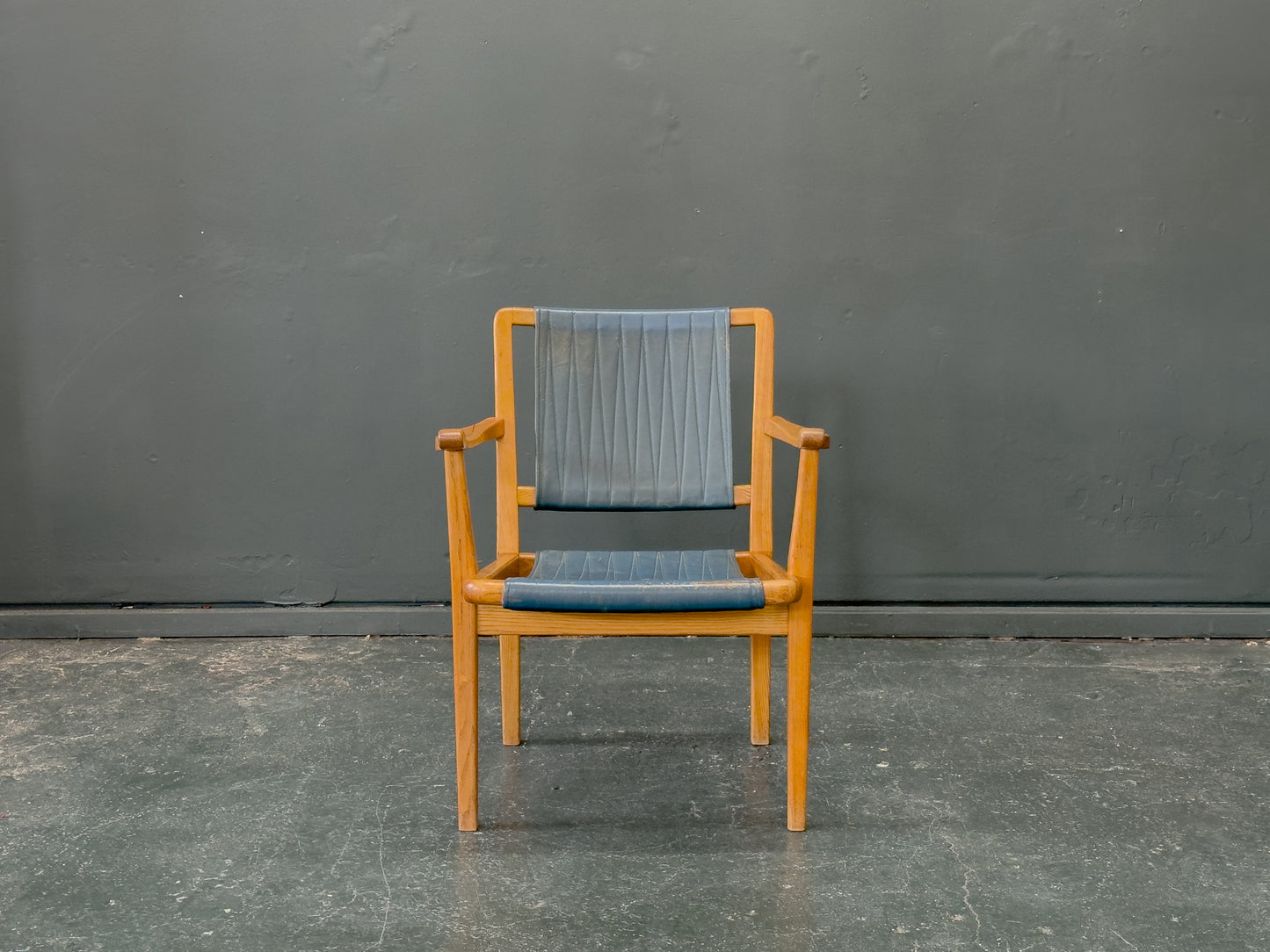 Axel Larsson Oak and Teal Armchair