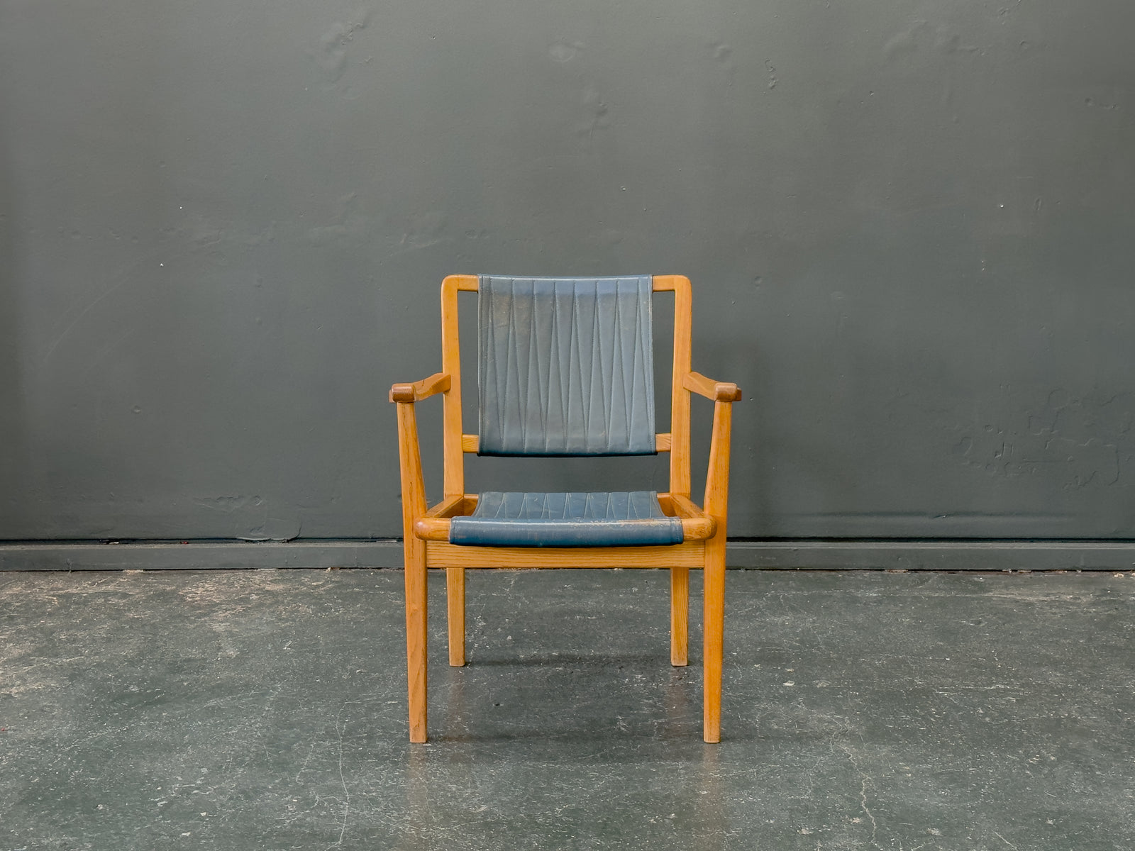 Axel Larsson Oak and Teal Armchair