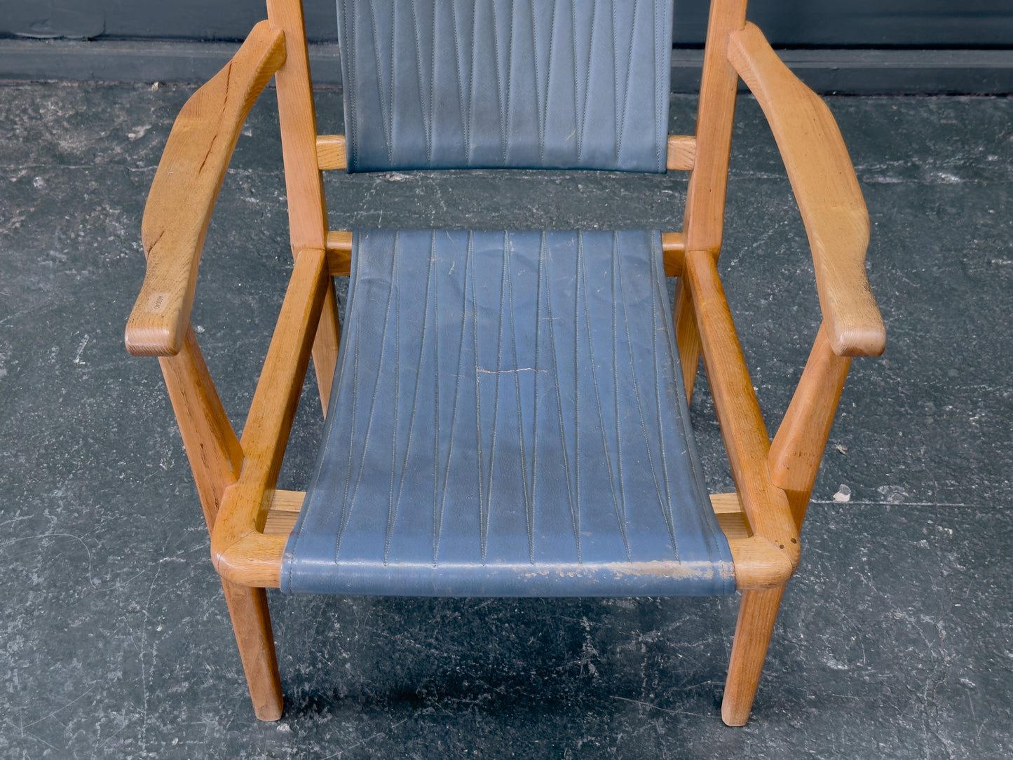 Axel Larsson Oak and Teal Armchair