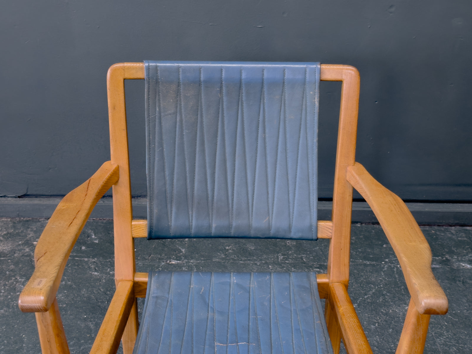 Axel Larsson Oak and Teal Armchair