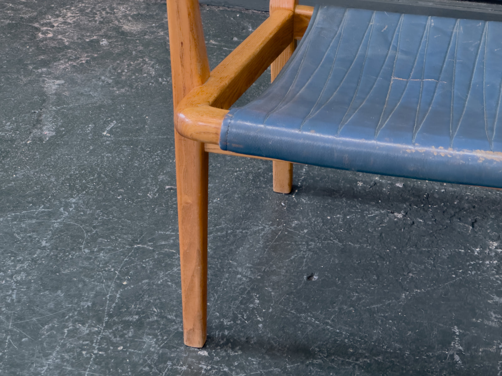 Axel Larsson Oak and Teal Armchair