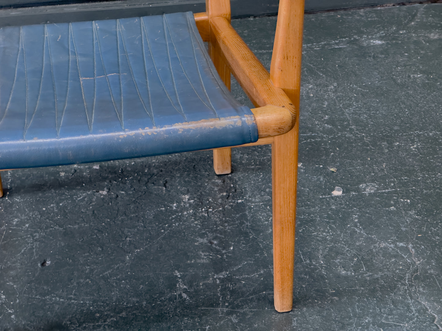 Axel Larsson Oak and Teal Armchair