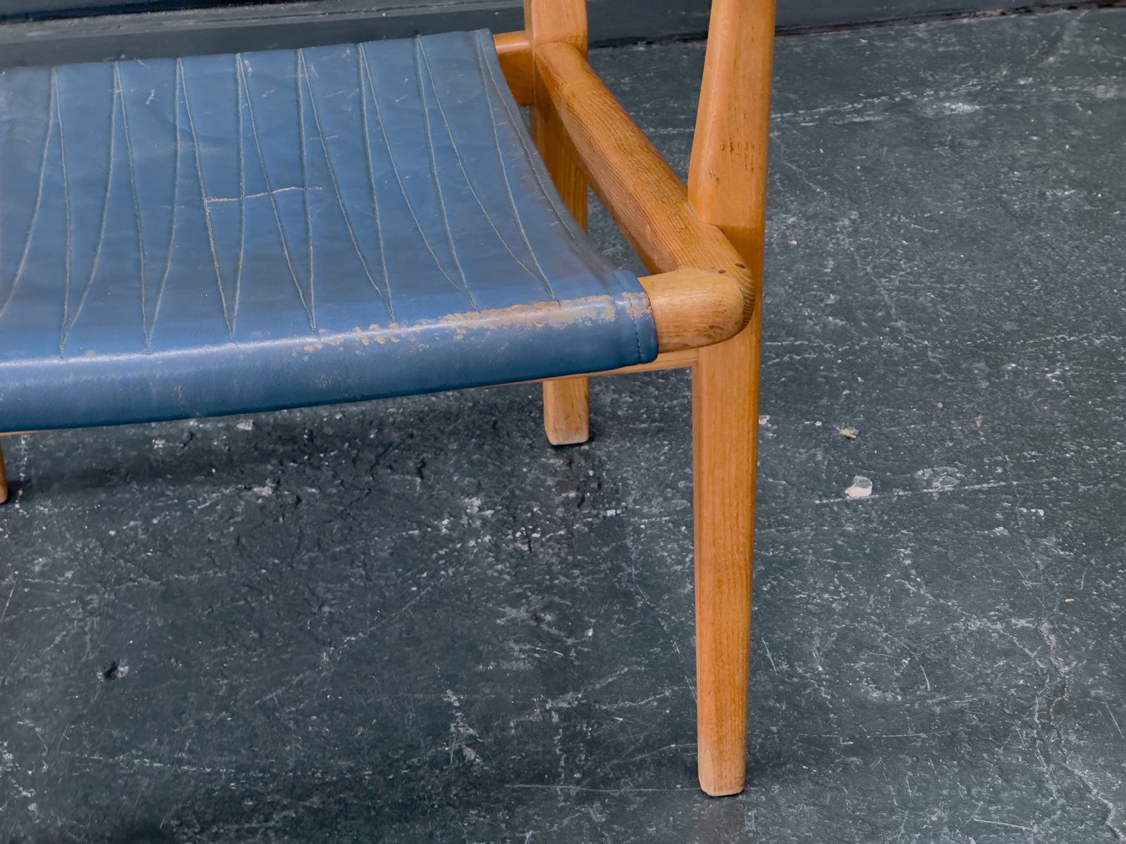 Axel Larsson Oak and Teal Armchair