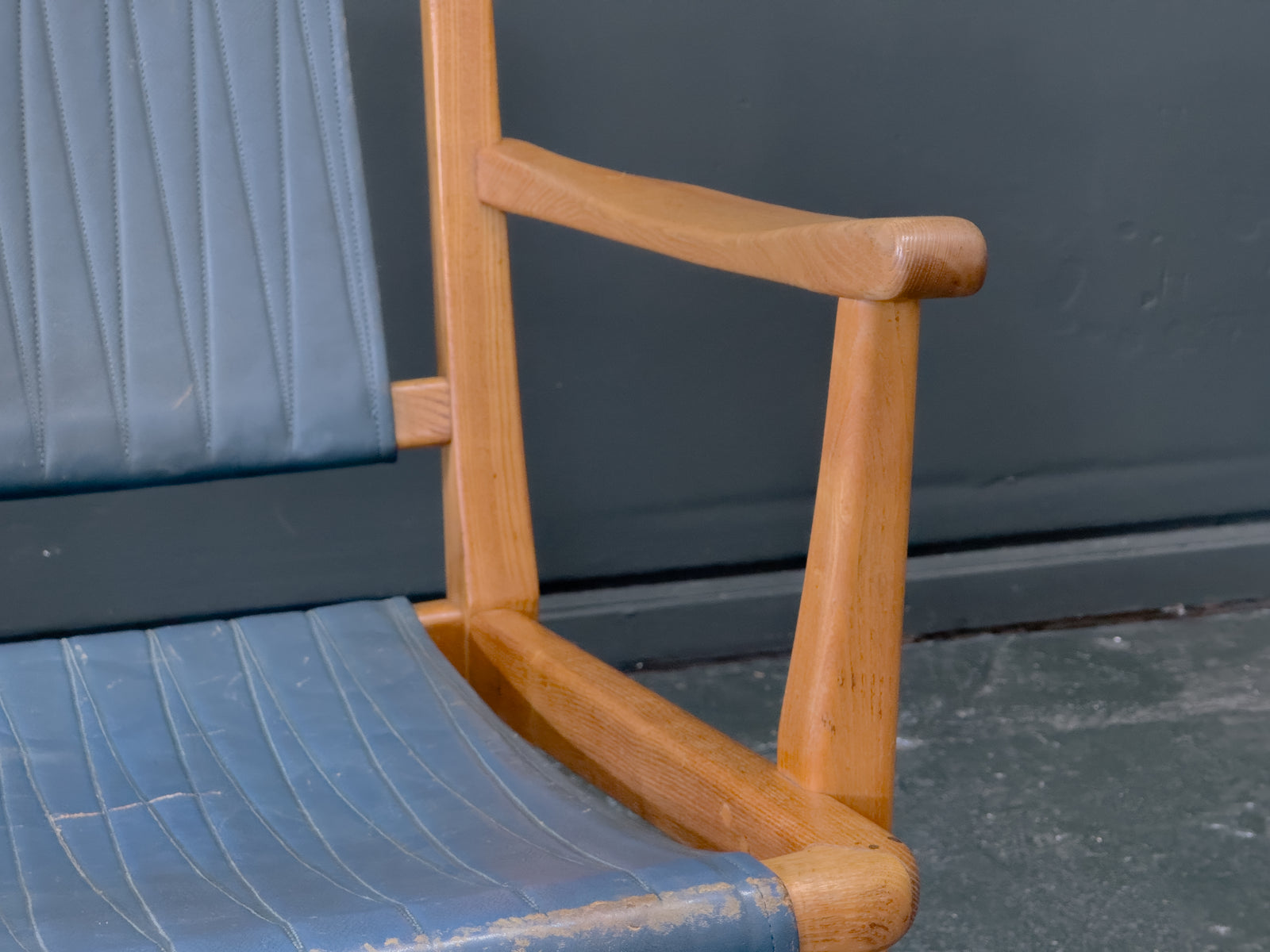 Axel Larsson Oak and Teal Armchair