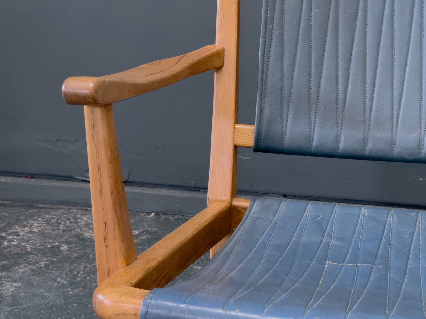 Axel Larsson Oak and Teal Armchair