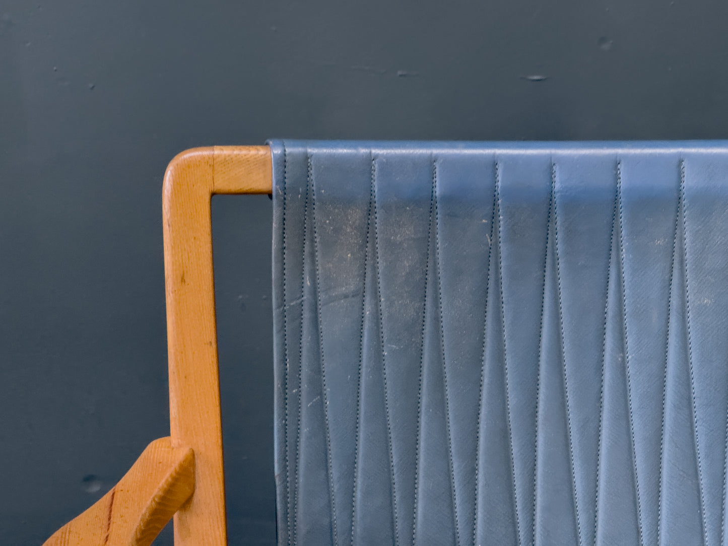 Axel Larsson Oak and Teal Armchair