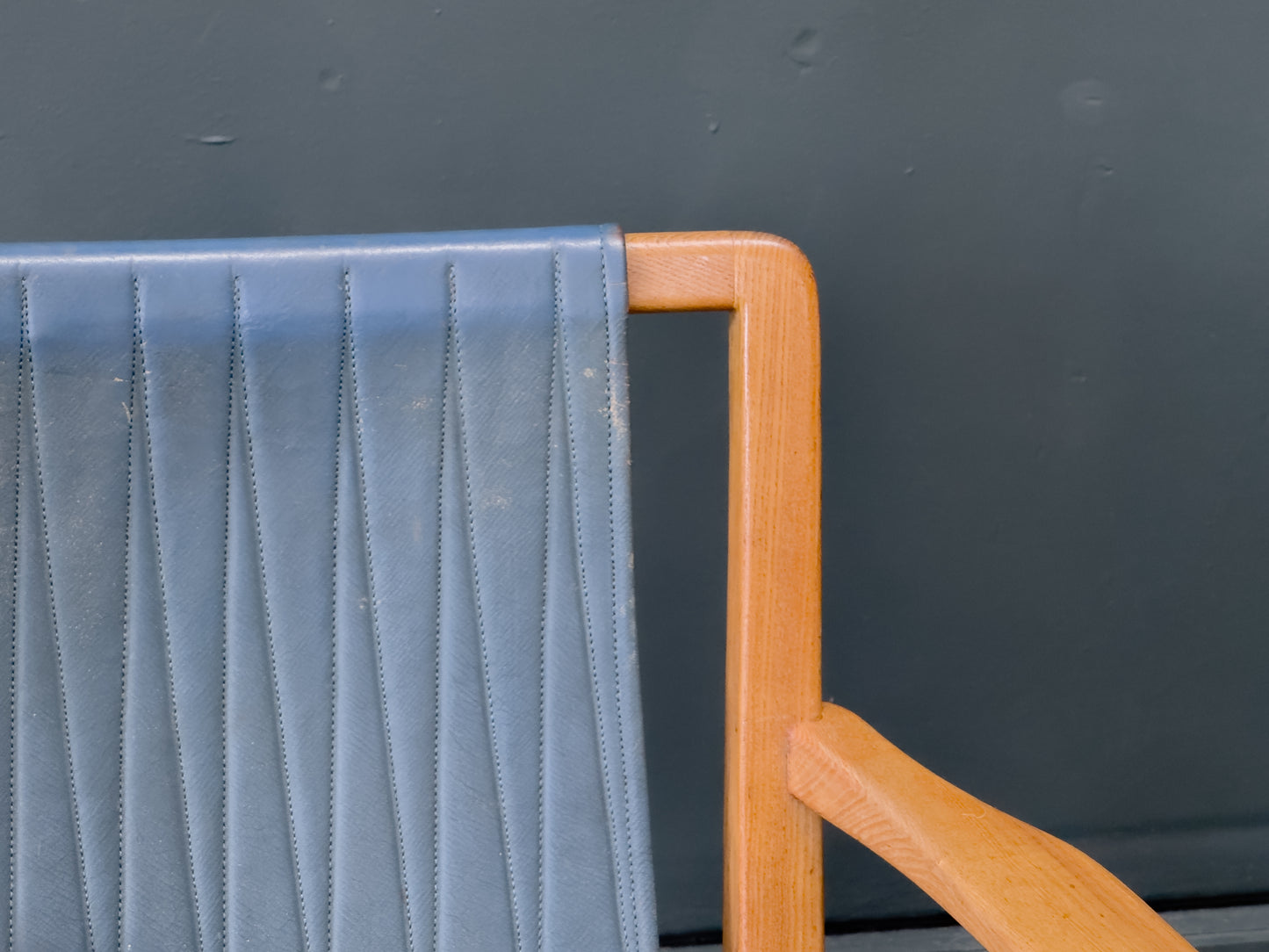 Axel Larsson Oak and Teal Armchair