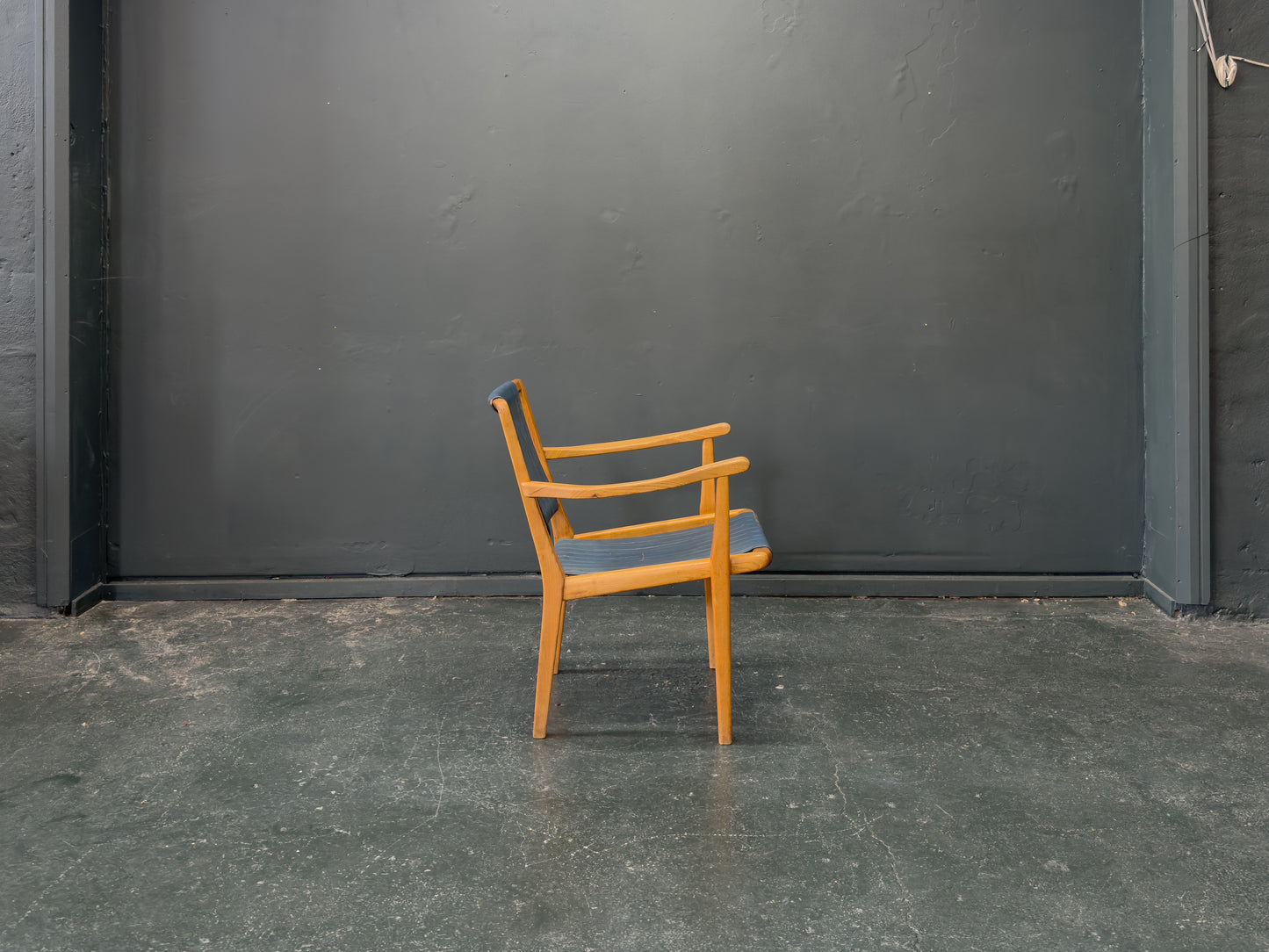 Axel Larsson Oak and Teal Armchair