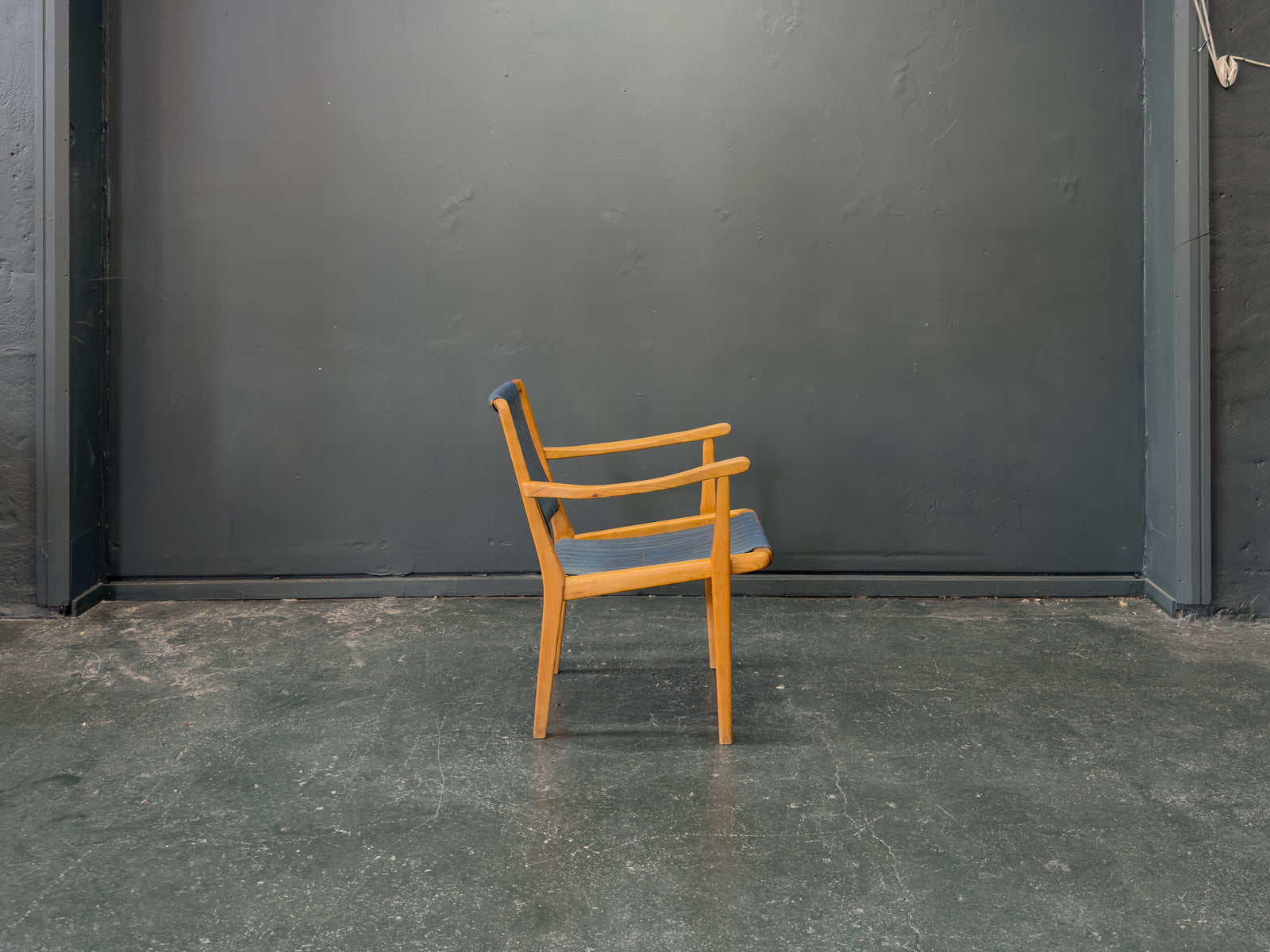Axel Larsson Oak and Teal Armchair
