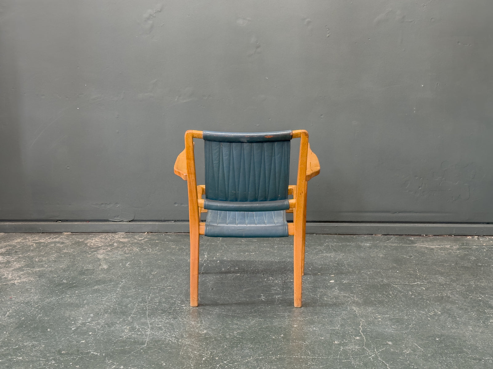 Axel Larsson Oak and Teal Armchair