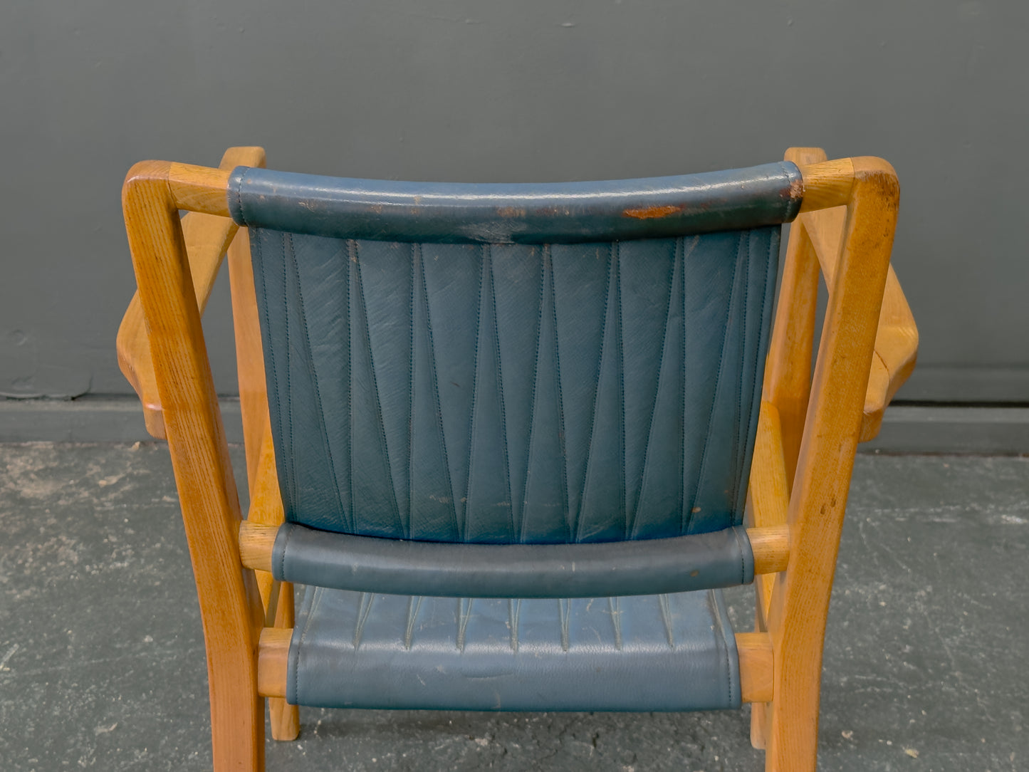 Axel Larsson Oak and Teal Armchair