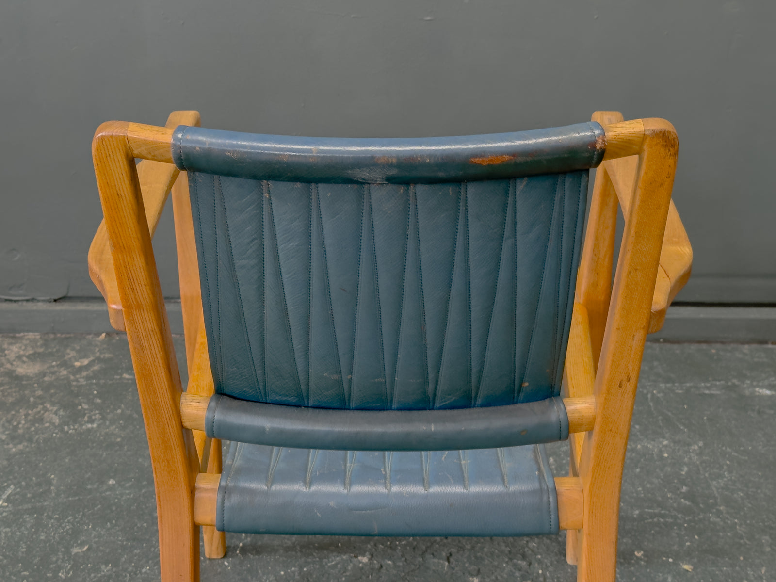 Axel Larsson Oak and Teal Armchair