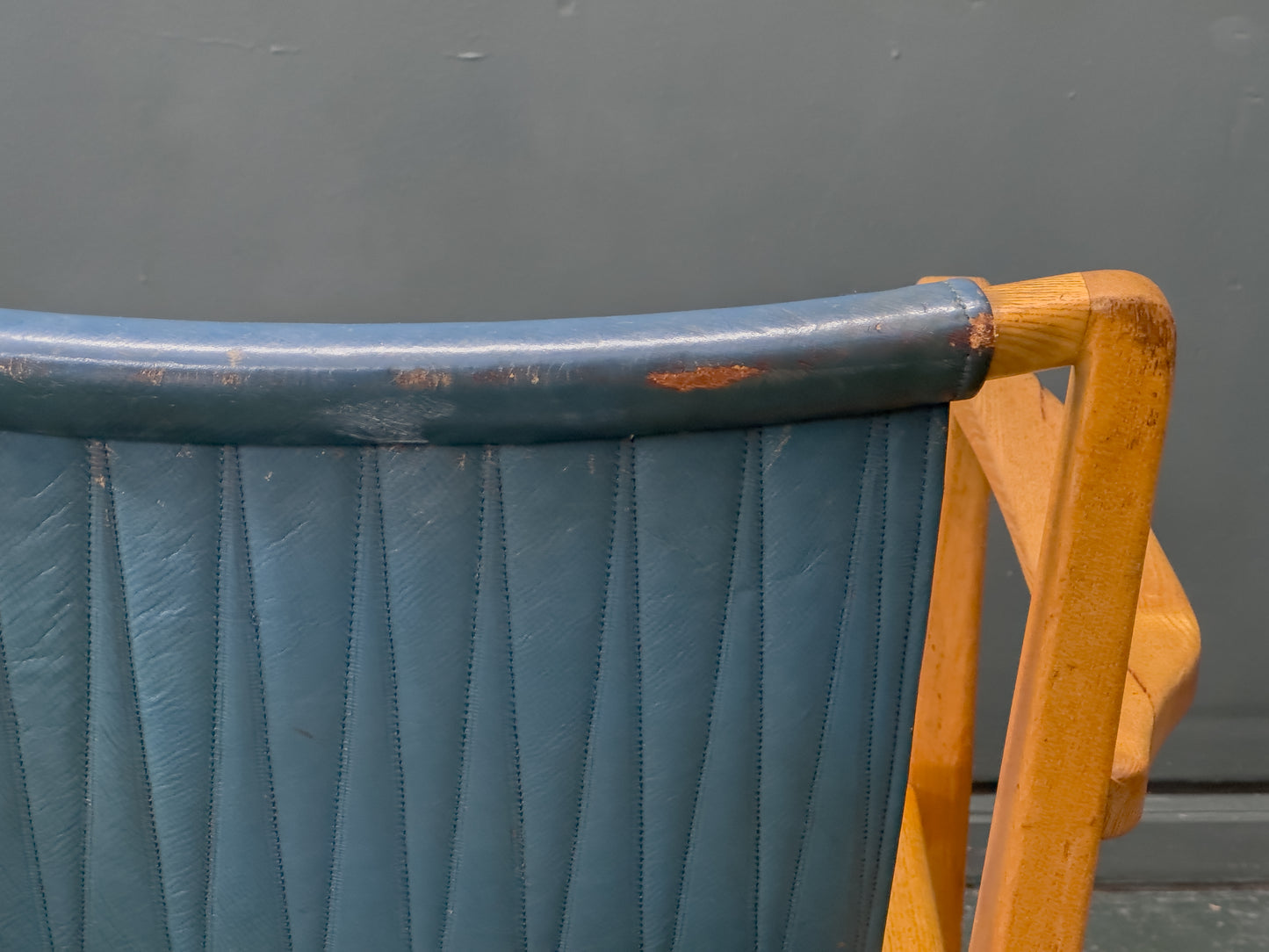 Axel Larsson Oak and Teal Armchair