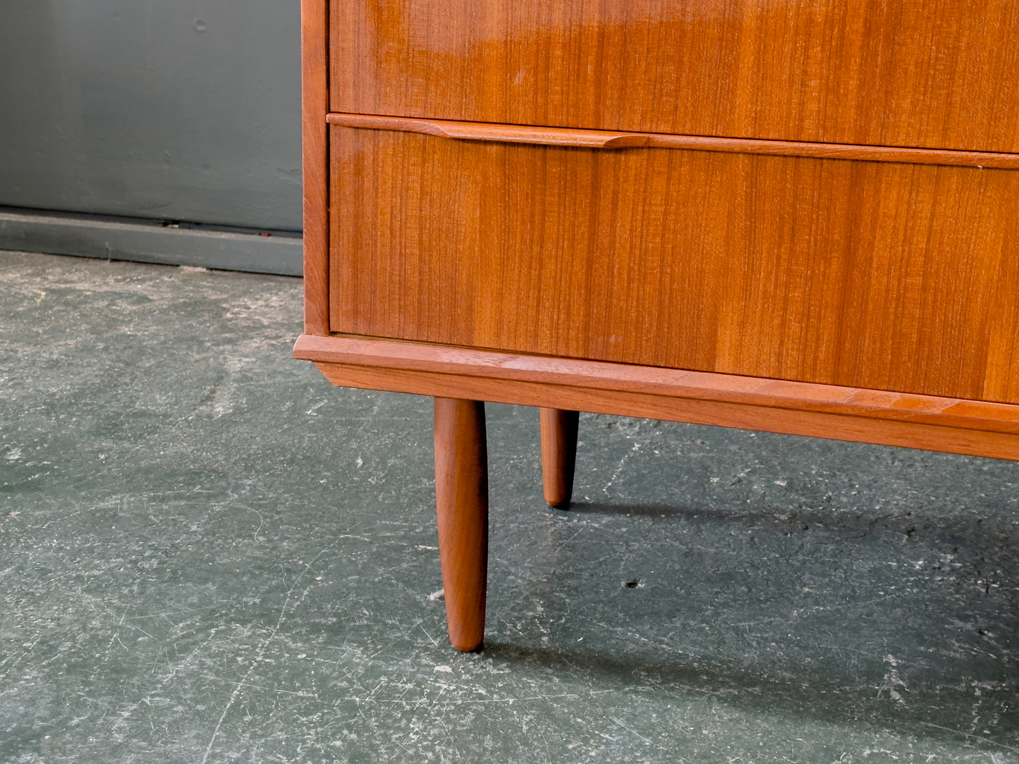 Teak Tallboy with Five Drawers