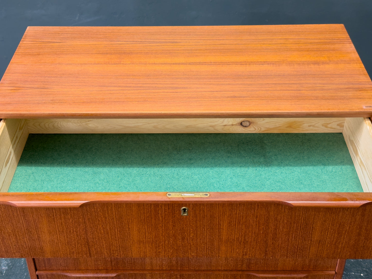 Teak Tallboy with Five Drawers