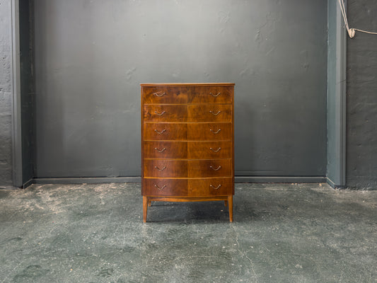 Walnut Tallboy with Thin Brass Handles