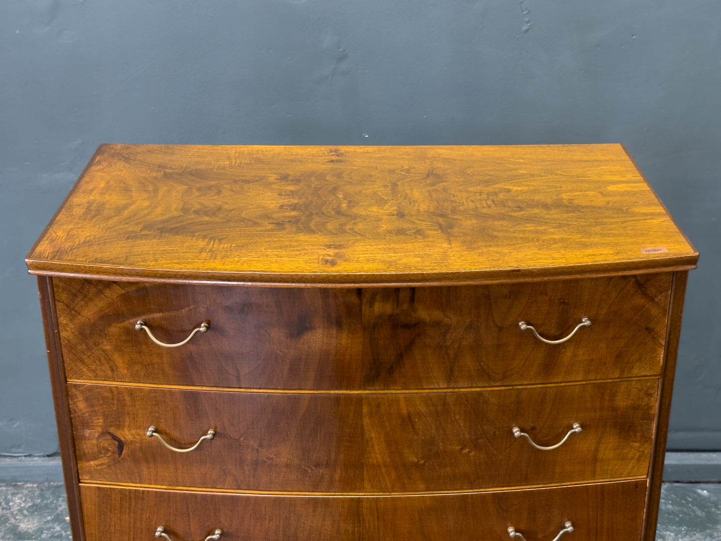 Walnut Tallboy with Thin Brass Handles