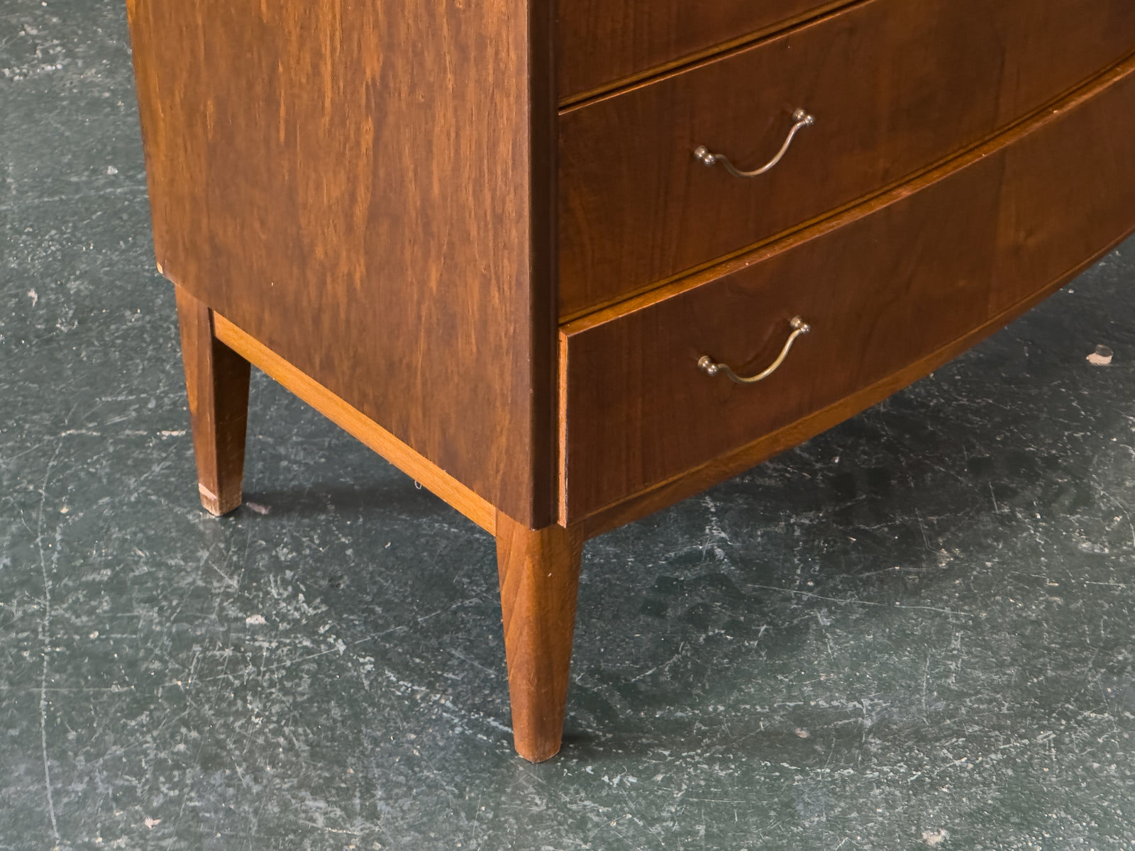 Walnut Tallboy with Thin Brass Handles