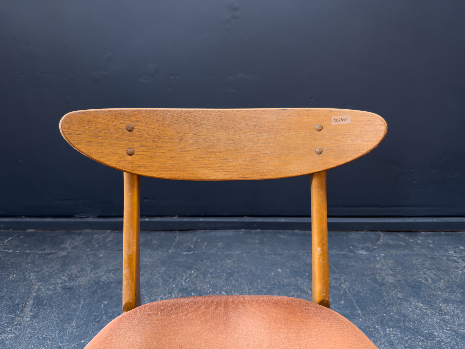 Farstrup Oak and Velvet Chair
