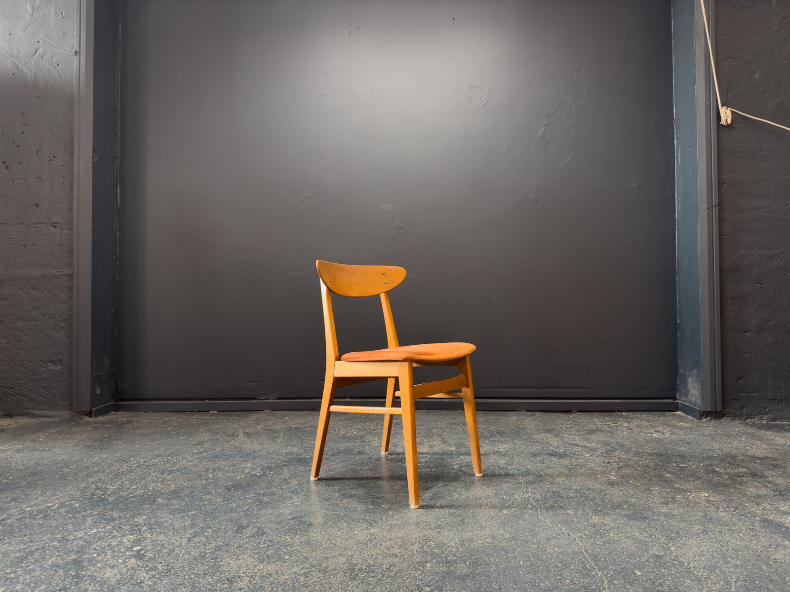 Farstrup Oak and Velvet Chair