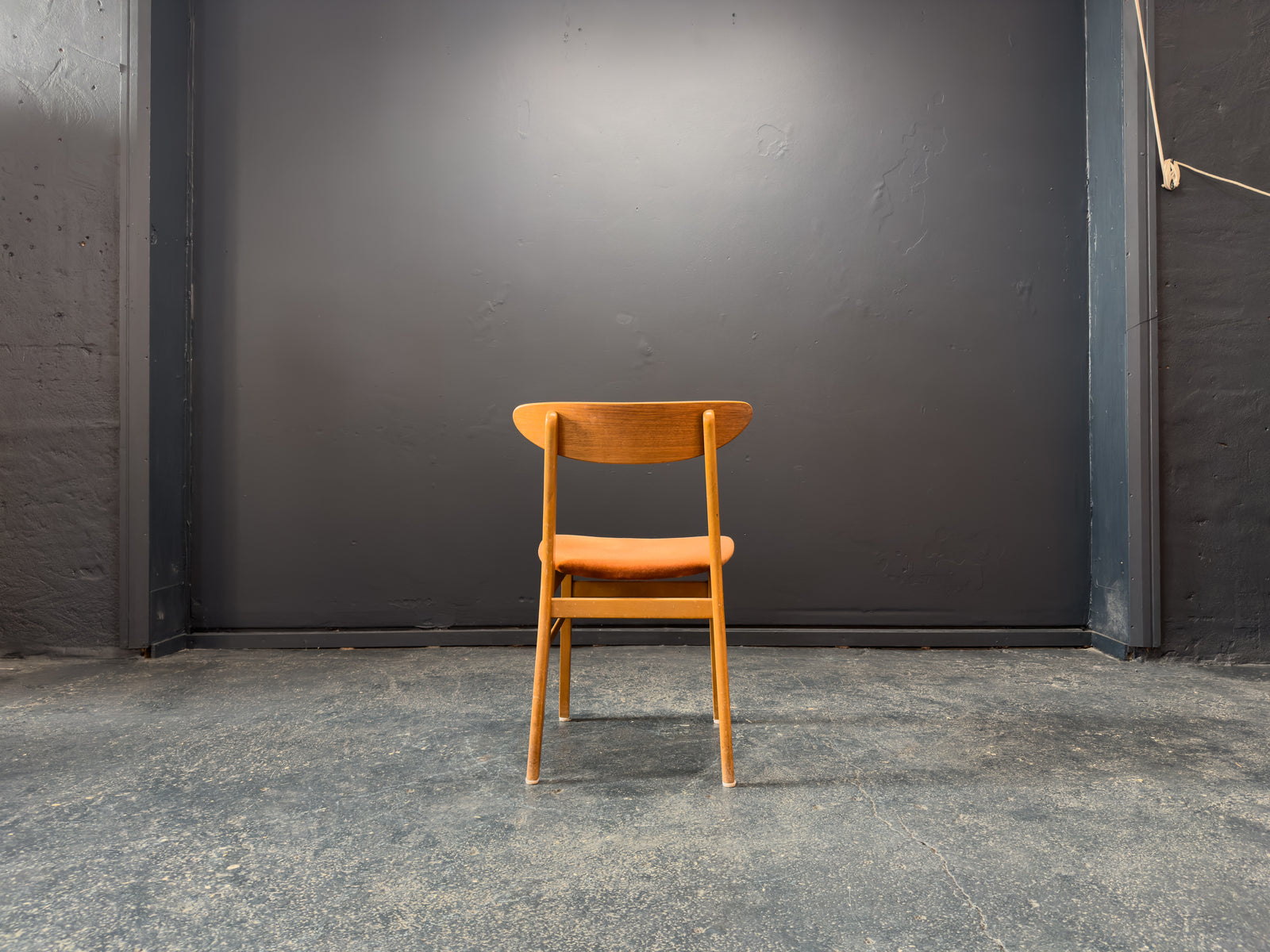 Farstrup Oak and Velvet Chair