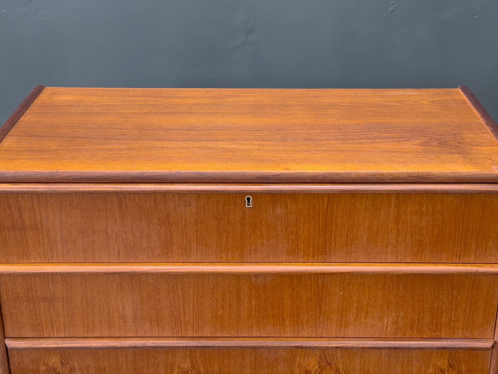 Teak Tallboy with Six Drawers