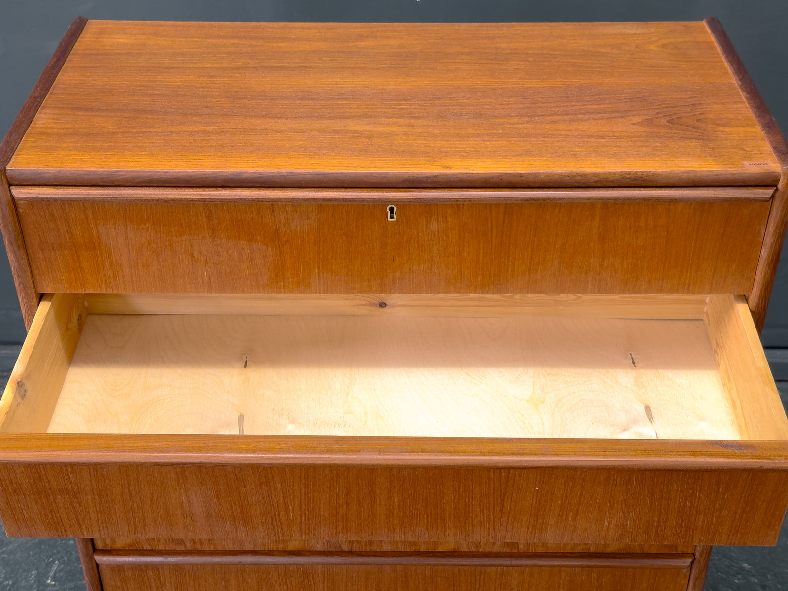 Teak Tallboy with Six Drawers